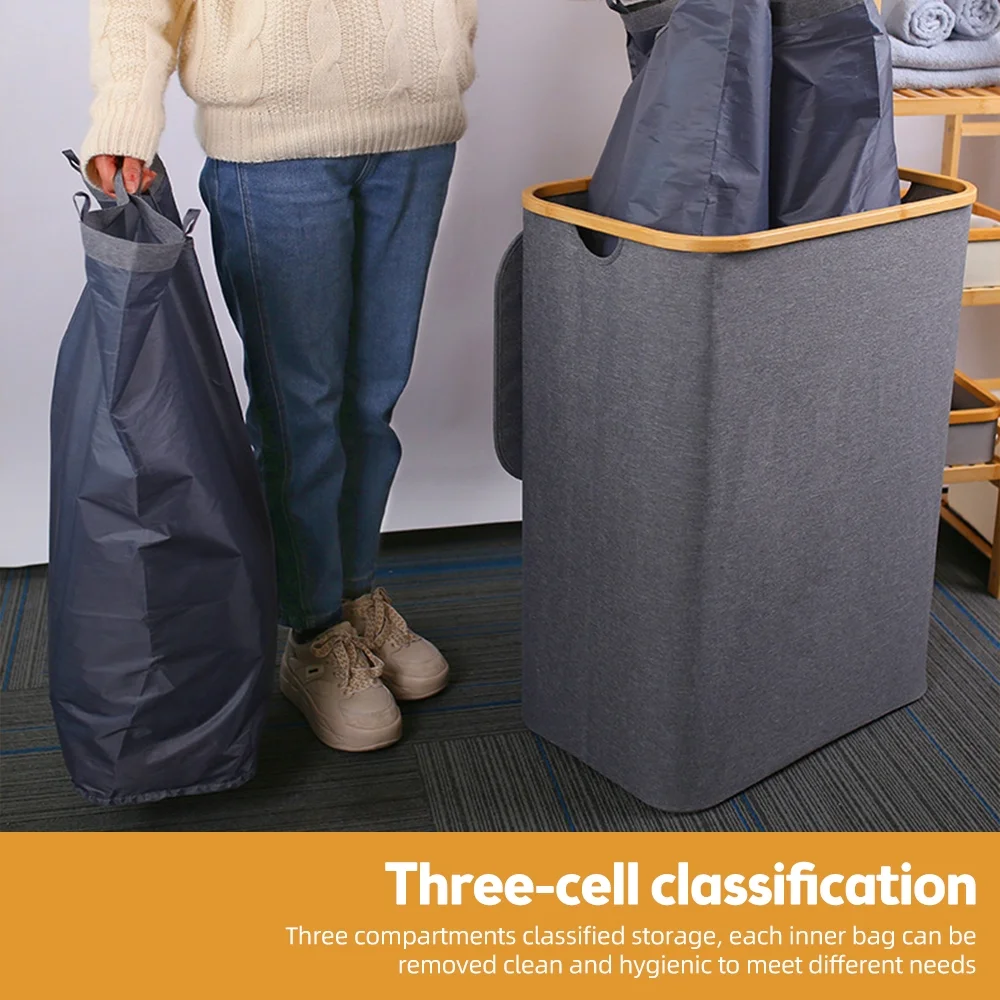 Laundry basket,Laundry Hamper With Clothes With Handles 160l Laundry Hamper Lid Collapsible 3 Collapsible 3 Dividers With Lid Collapsible 3 Dividers Dirty Hamper With Lid Laundry Room Snnozy