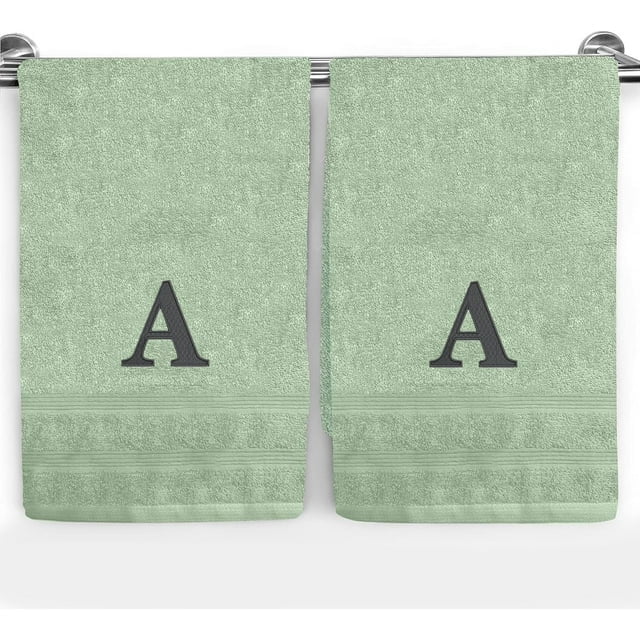 Ben Kaufman Sales Custom Monogrammed Hand Towels for Bathroom Set of 2-100% Cotton 17
