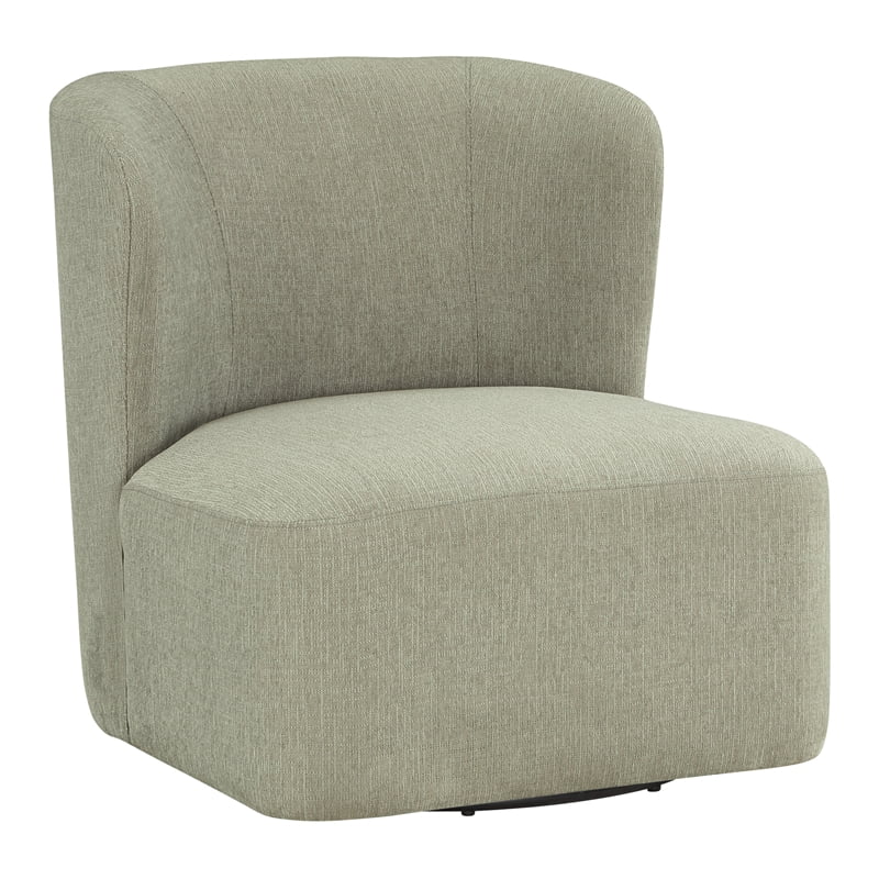Lucia Swivel Chair in Morning Fog Fabric