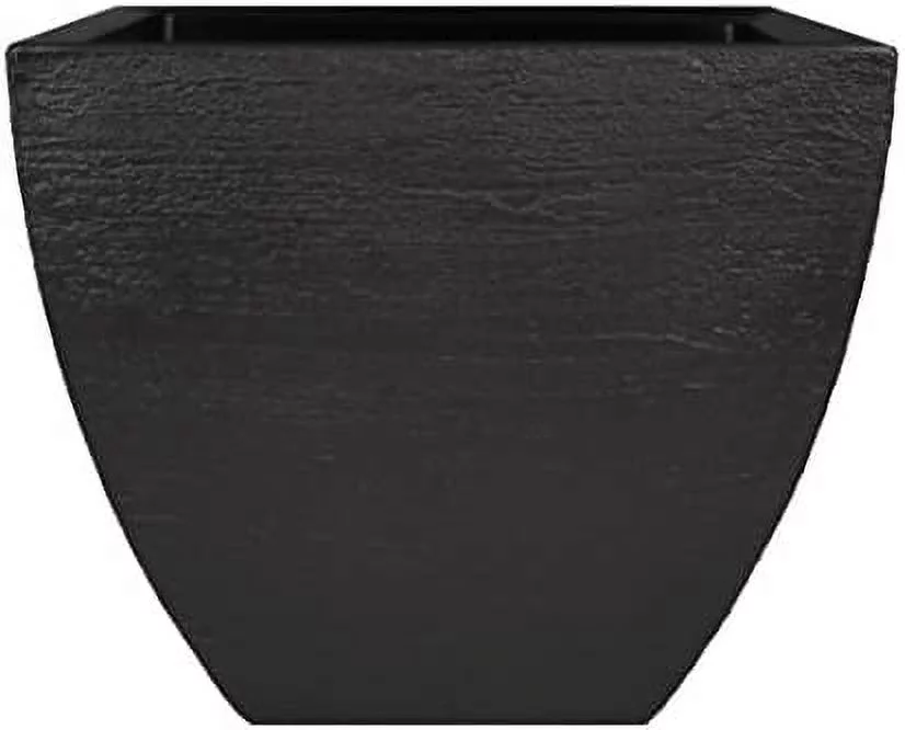 MSQ16BK Modern Square Garden Planter, 16-Inch, Black