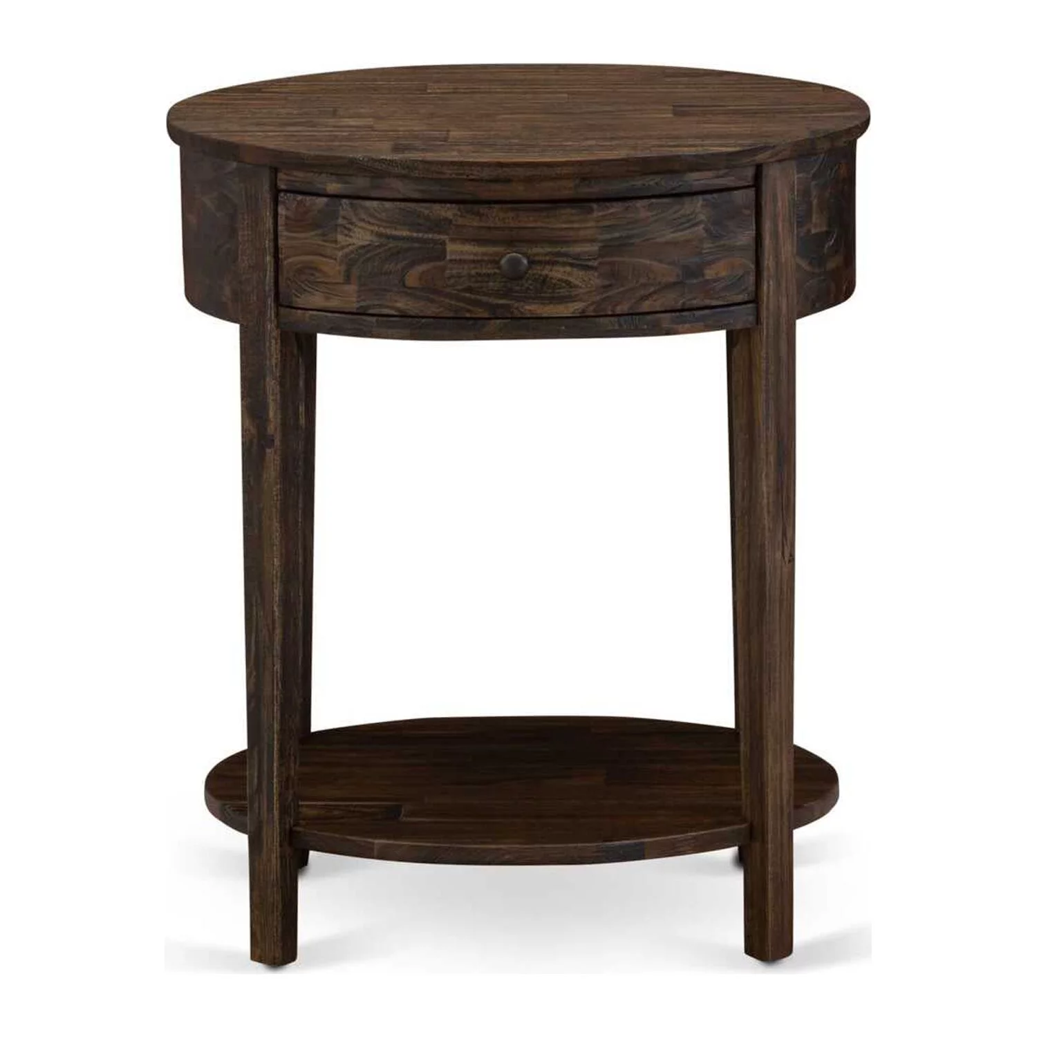 East West Furniture Kendall 2-Piece Wood Full Bedroom Set in Brown/Jacobean