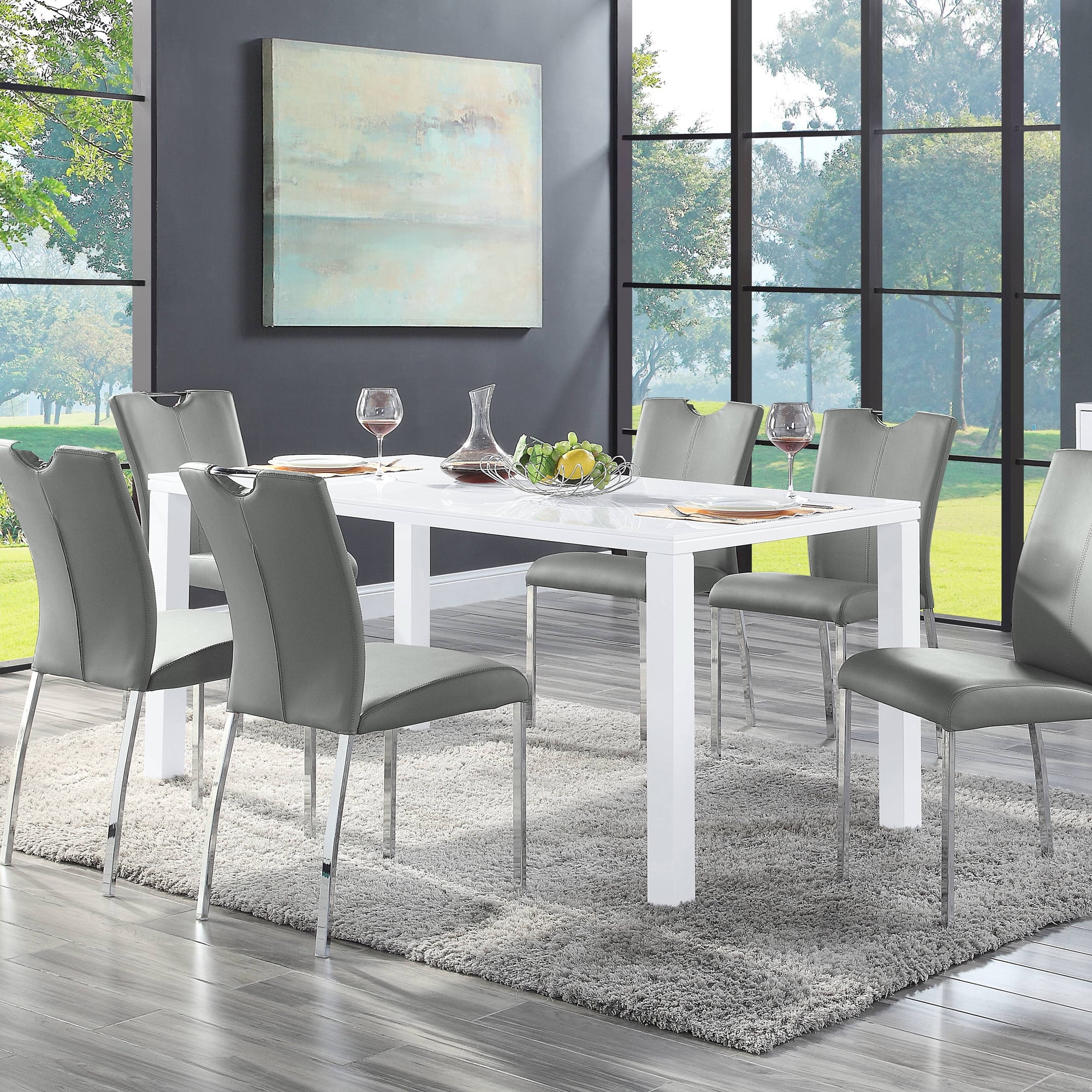 ACME Pagan Dining Table in White High Gloss