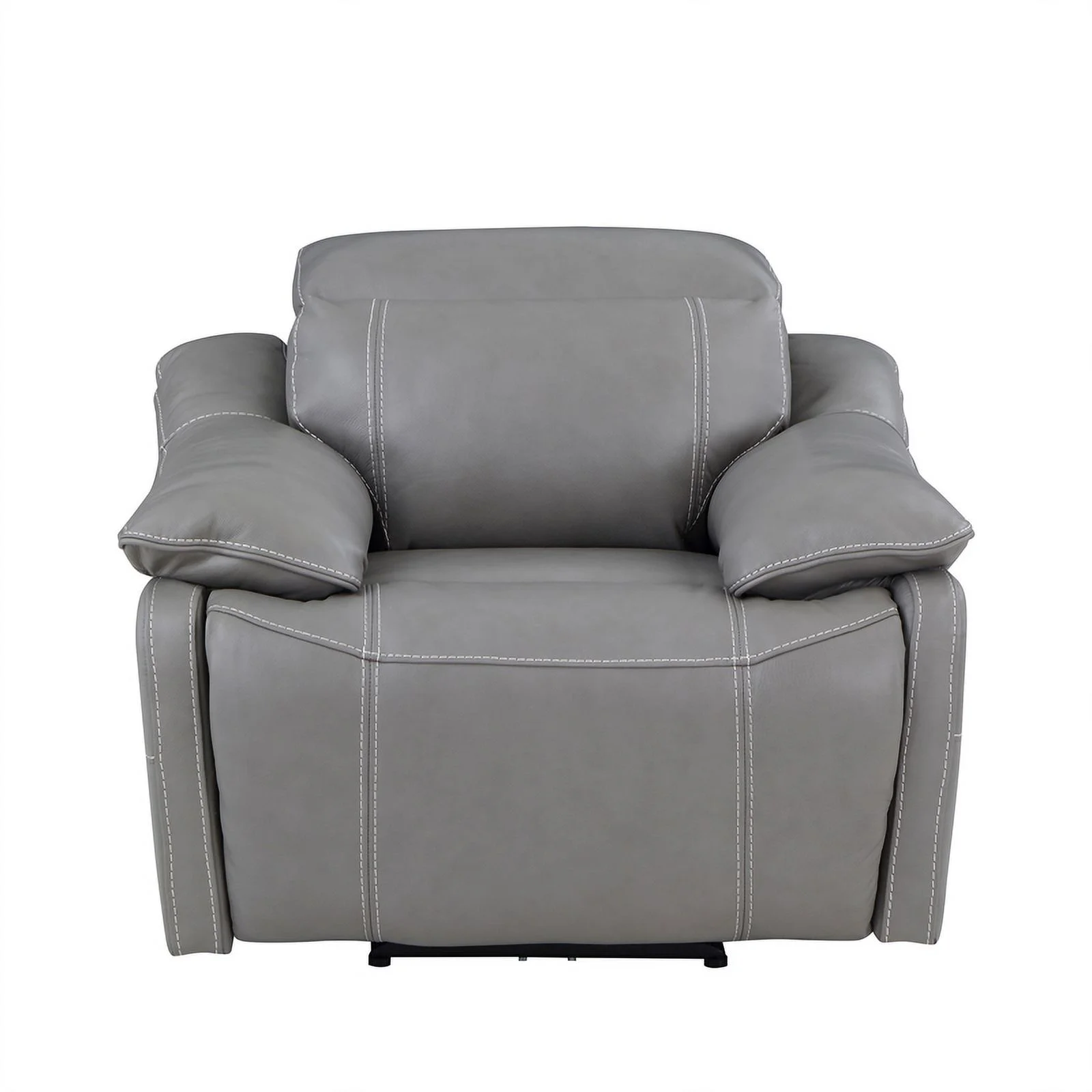 Bowery Hill Contemporary Leather Power Recliner in  Smoke Gray