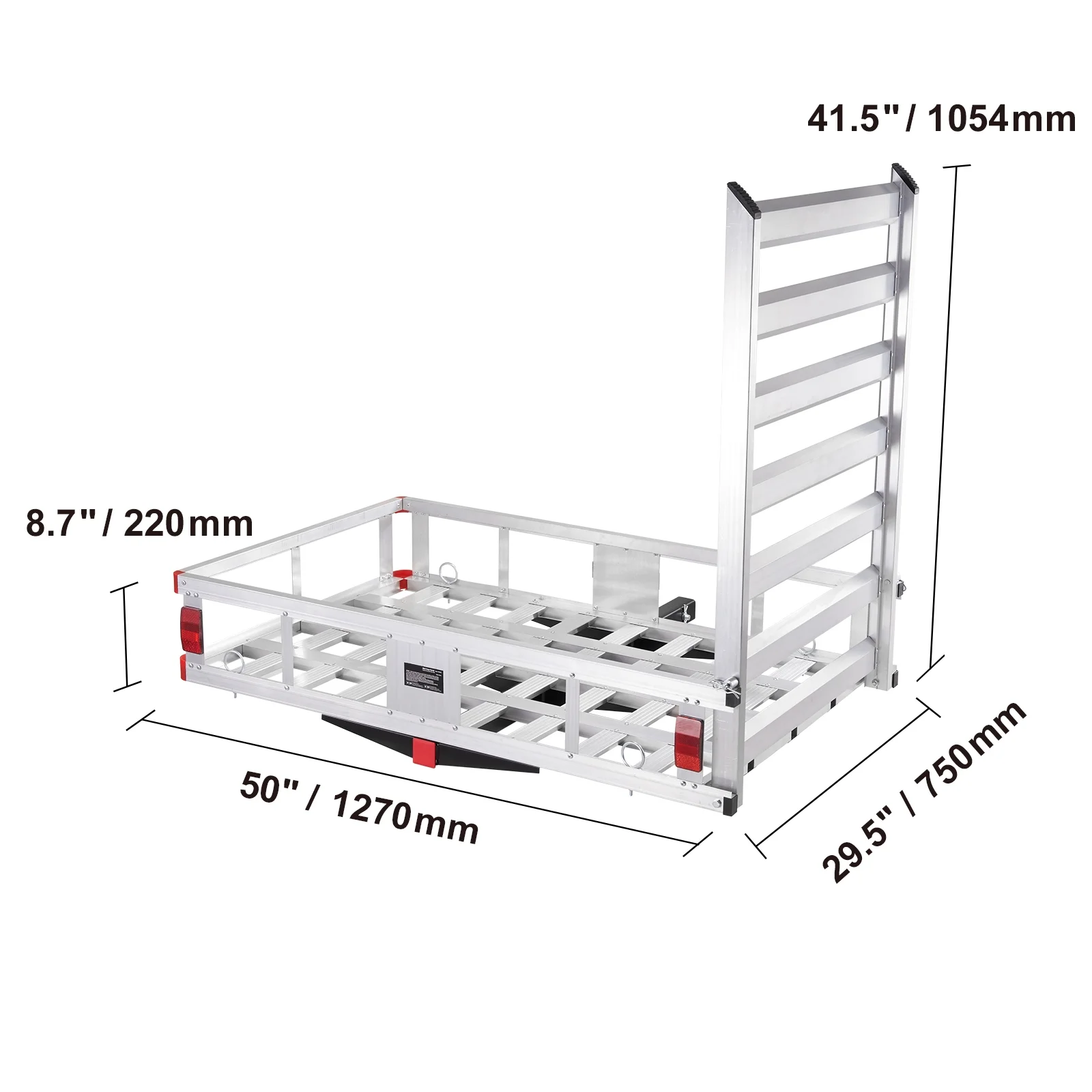 SKYSHALO Hitch Mount Cargo Carrier 47x28x6 in 500lb and Folding Ramp Fits 2
