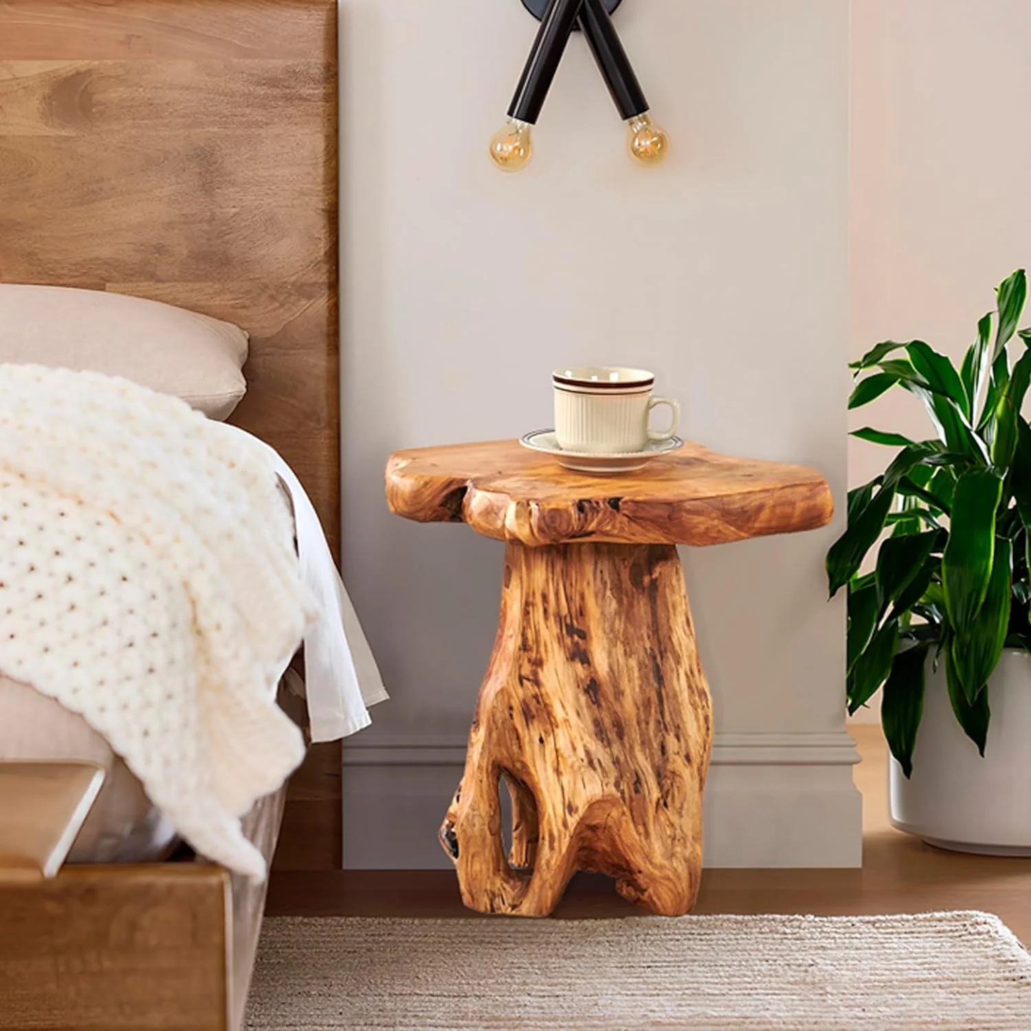 Cedar Roots Plant Stand Tree Stump End Table 13.5