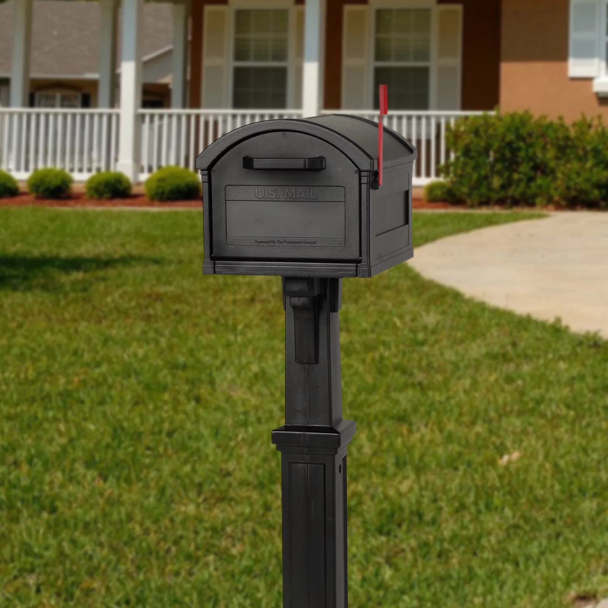 Grand Haven Plastic Mailbox Post, Black, GHP40B01