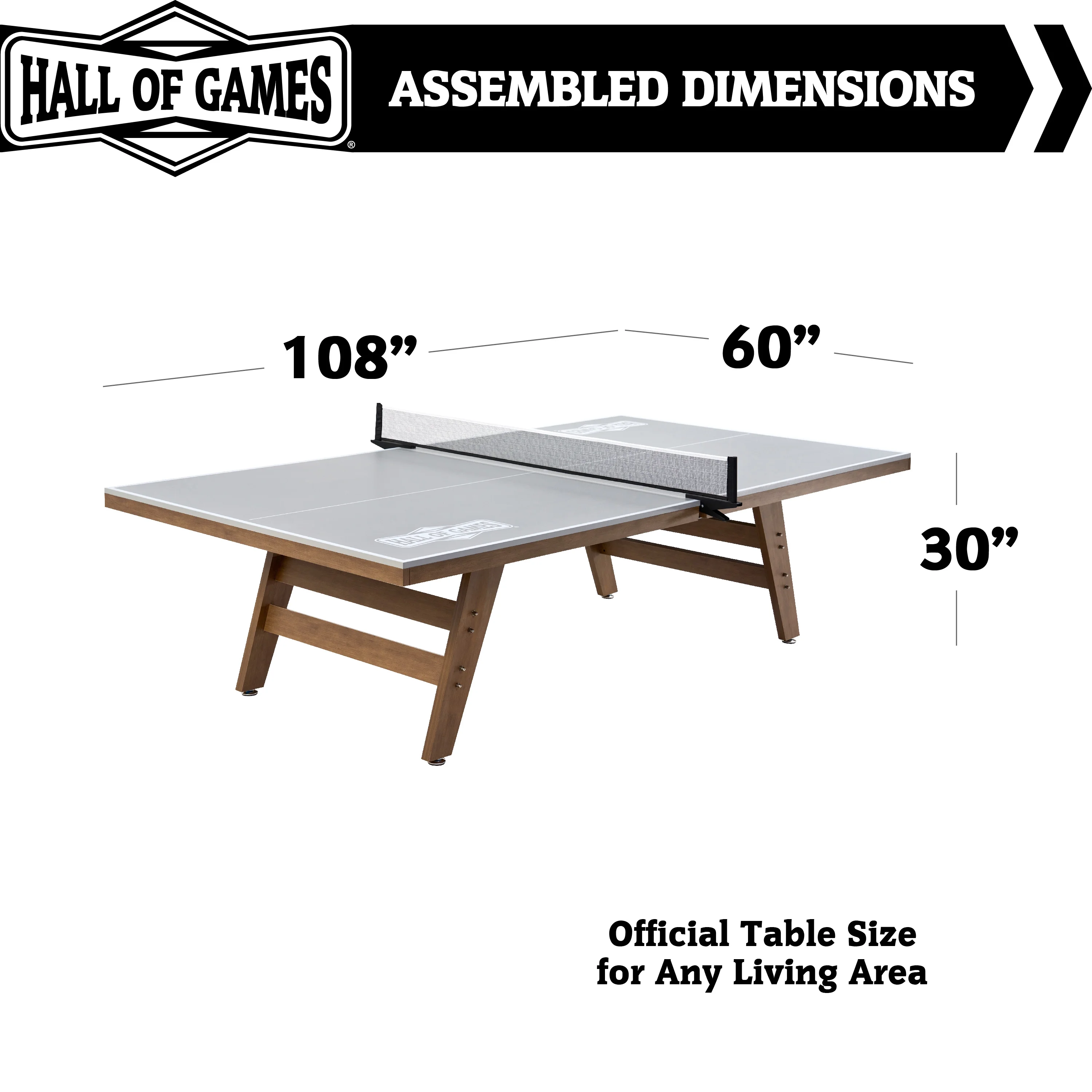 Hall of Games Regulation Size Indoor Table Tennis Table, 19mm Thick