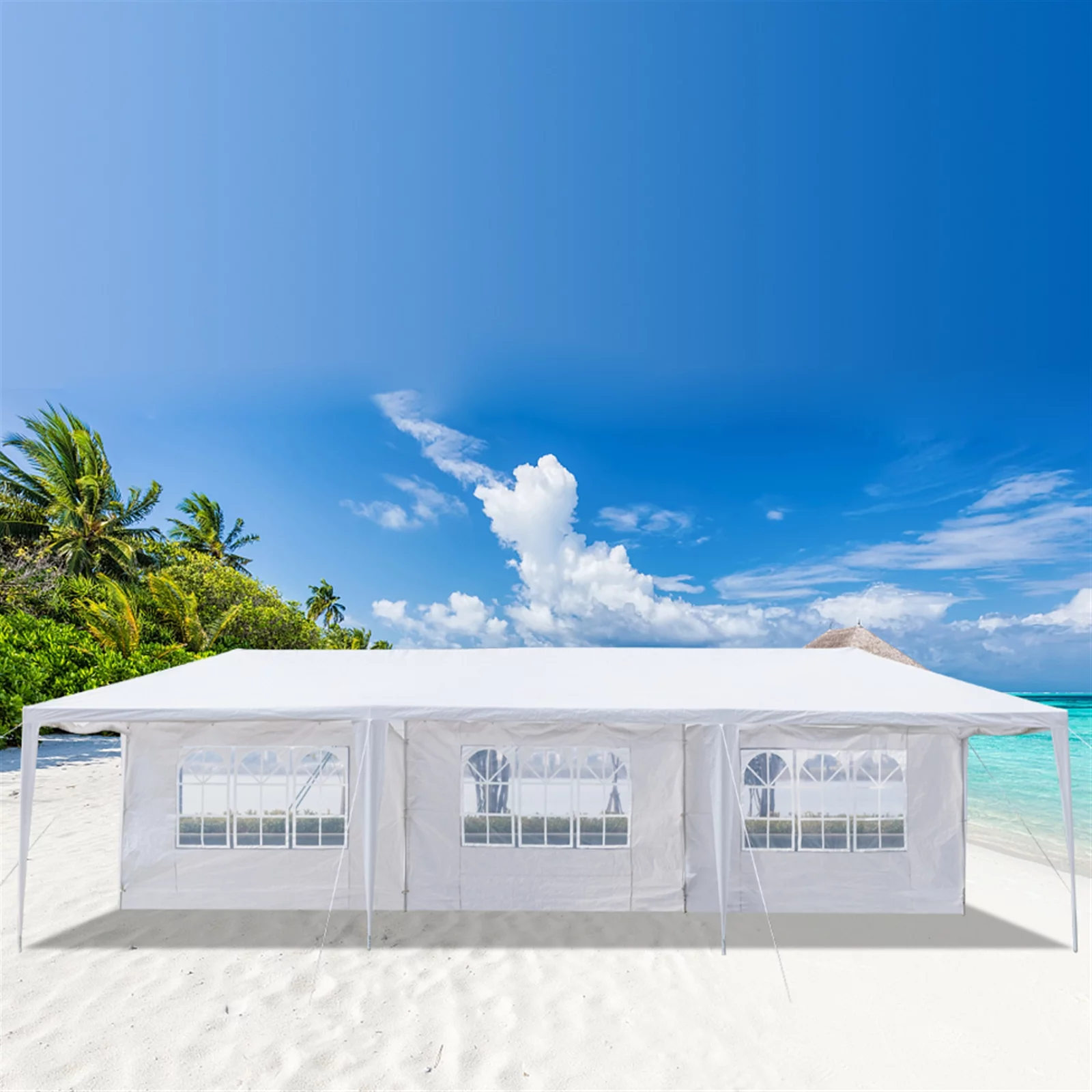 SUGIFT Party Tent 10' x 30' Canopy Tent Gazebo Wedding Party Tent with 7 Side Walls