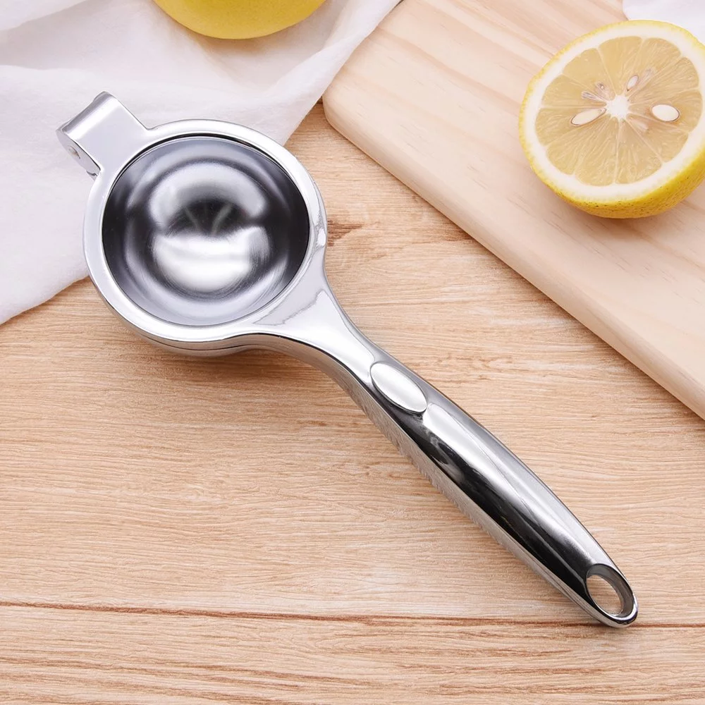 Heavy Duty Lemon Squeezer Press Professional Manual Orange Juicer with Zinc Alloy for Home Kitchen Outdoors Party Silver