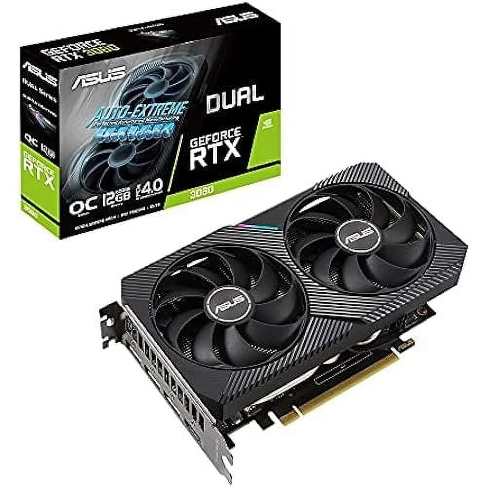ASUS NVIDIA RTX3060 with Axial-tech fan and 2-slot design DUAL-RTX3060-O12G-V2
