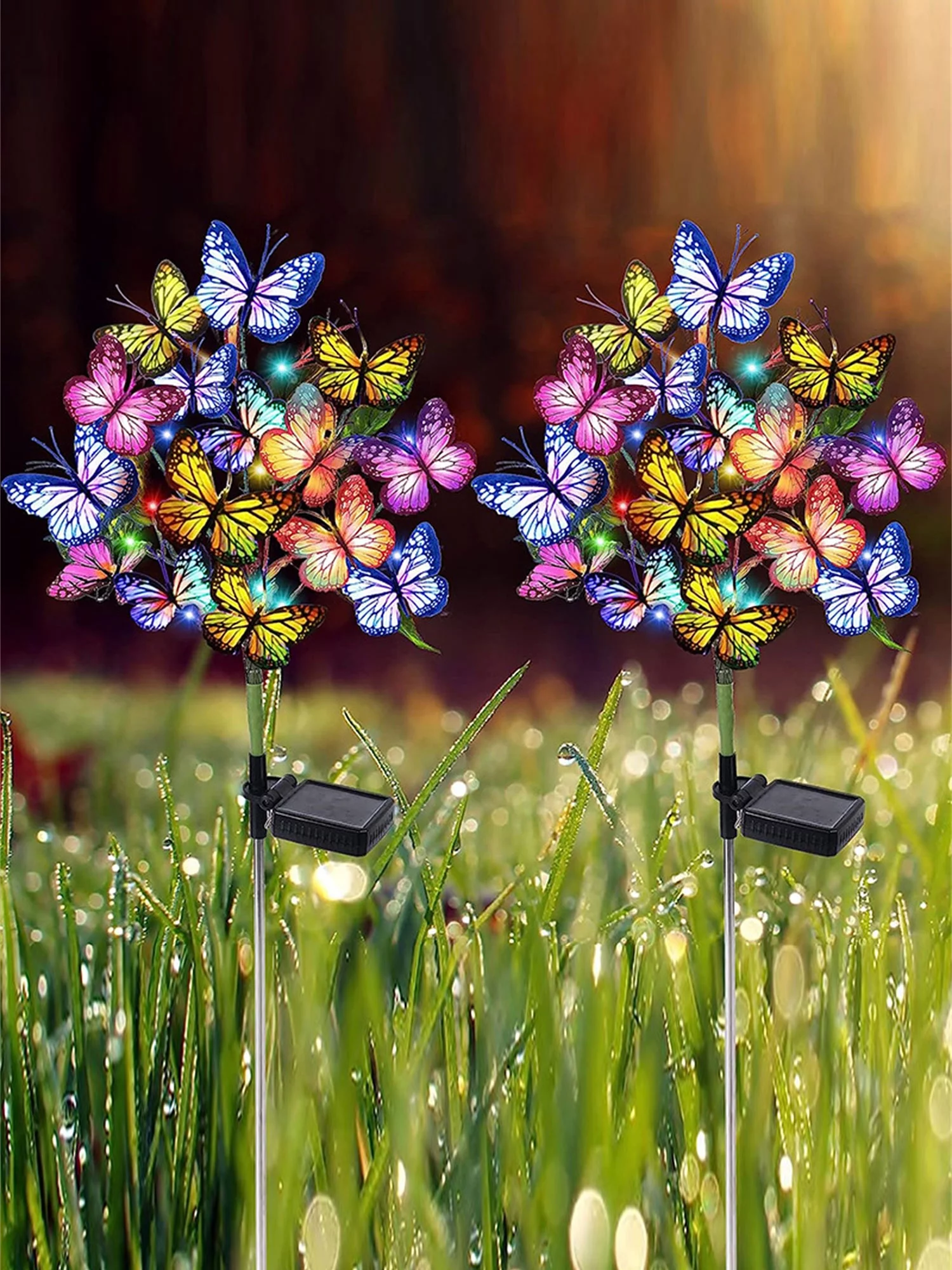 ELF Butterfly Pathway Lights Outdoor Solar Powered Garden Lights Decorative Landscape Lights for Patio Yard Lawn