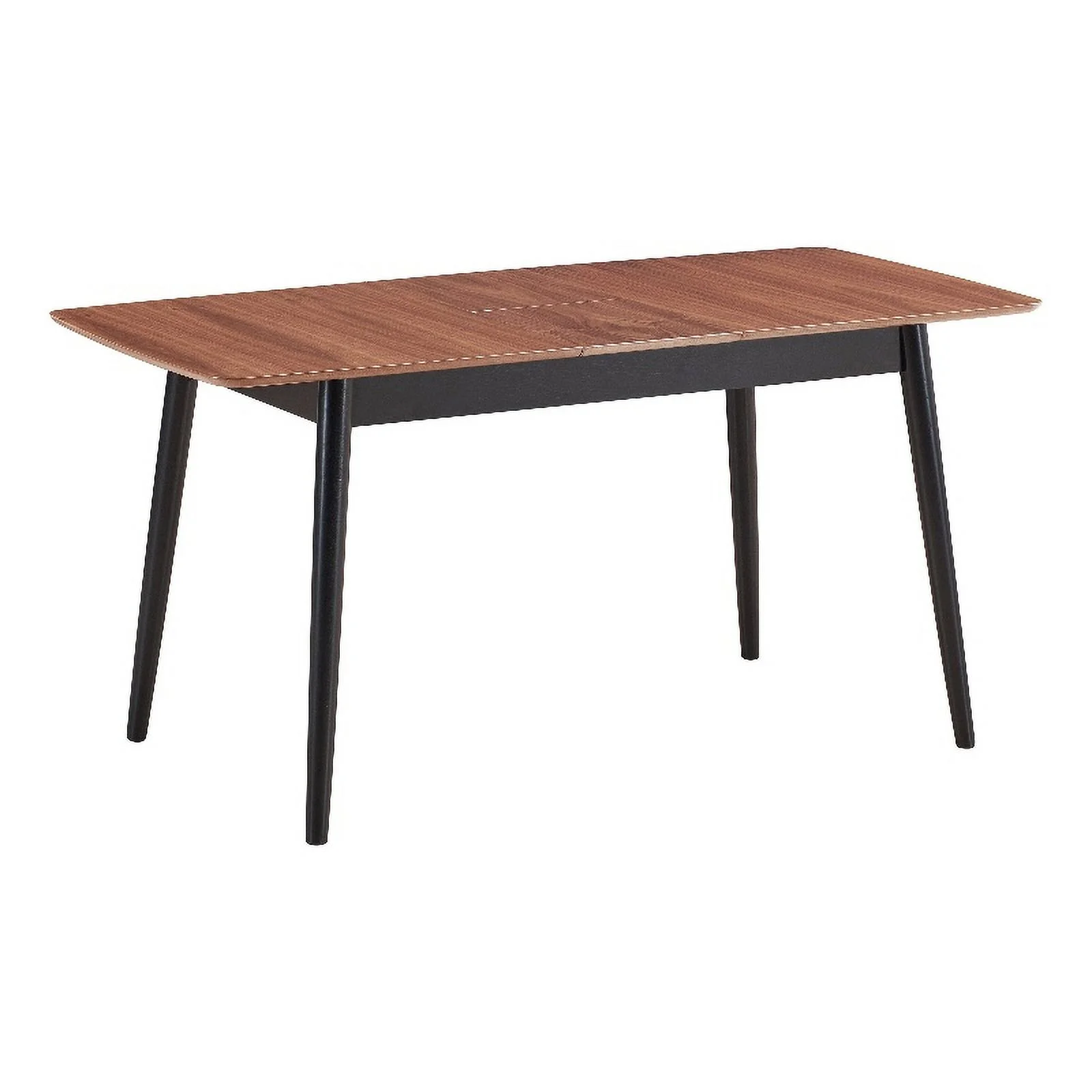 Pemberly Row Wood Dining Table with Bufferfly Leaf in Natural/Black