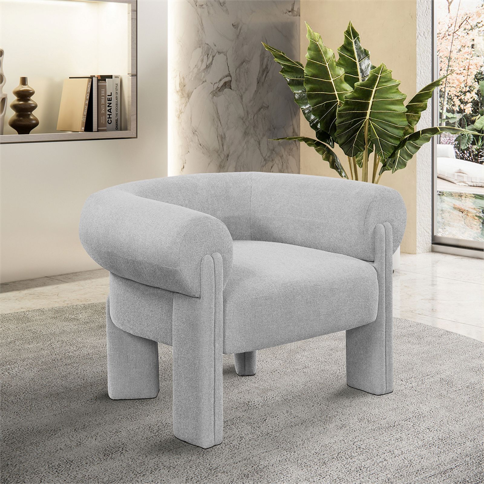 Meridian Furniture Stefano Grey Fabric Accent Chair
