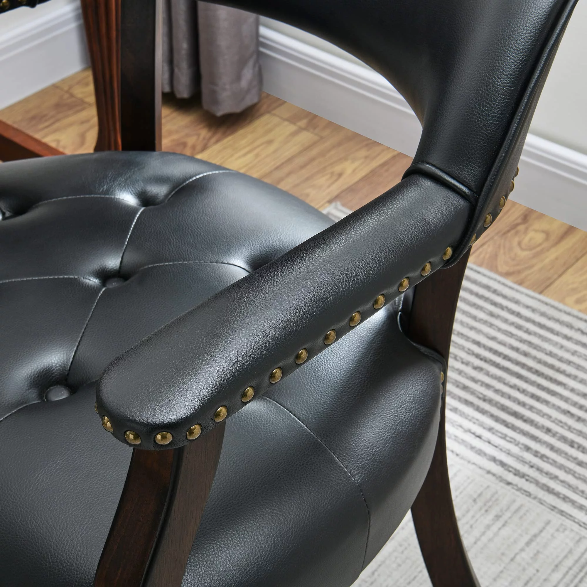 JESONVID Dining Chair with Casters, Captain's Chairs with Rollers Dinette Sets Poker Chairs with Wheels Kitchen Table Rolling Chairs High Back Chair On Caster(White 1318WT)