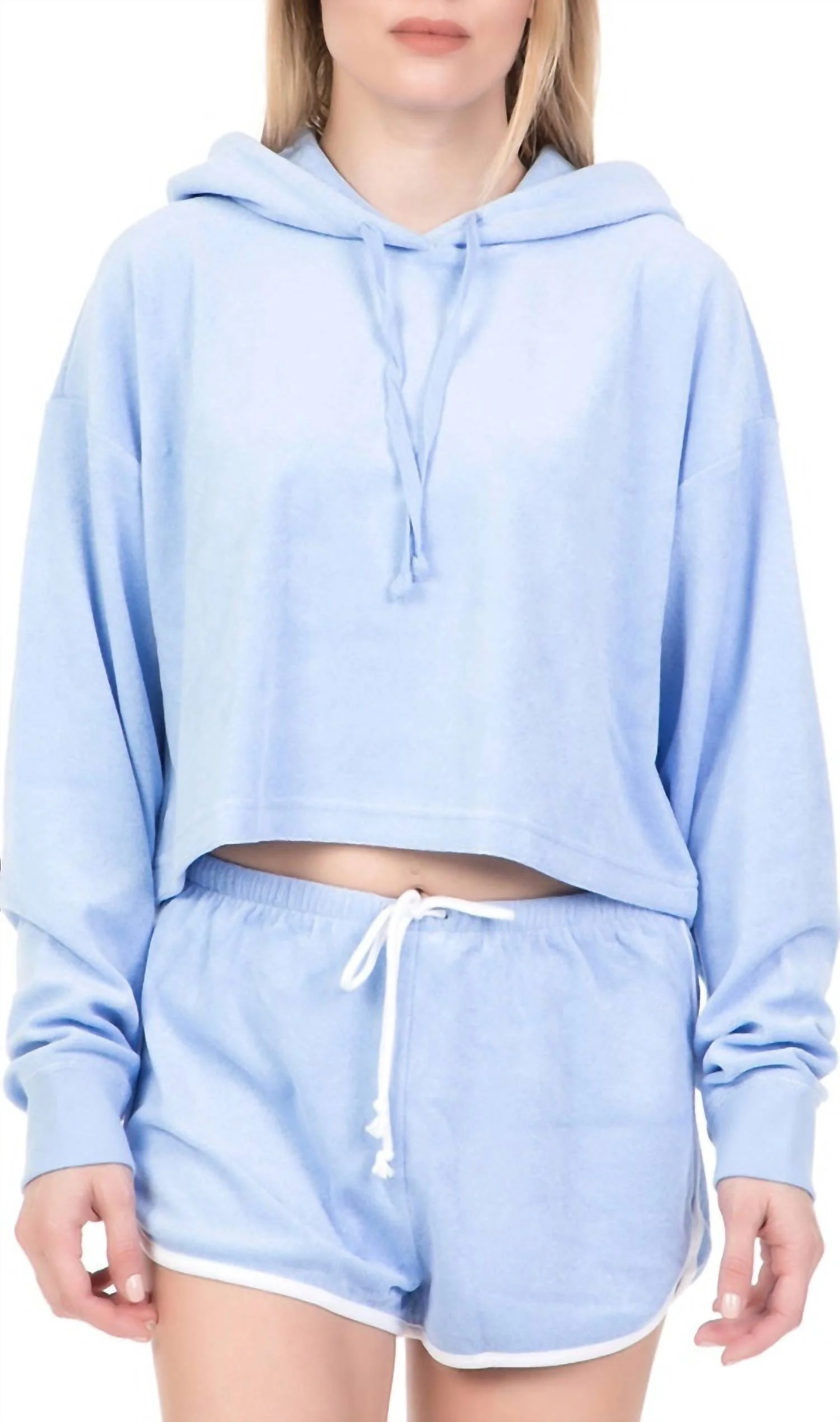 Juicy Couture Terry Cropped Long Sleeve Hoodie