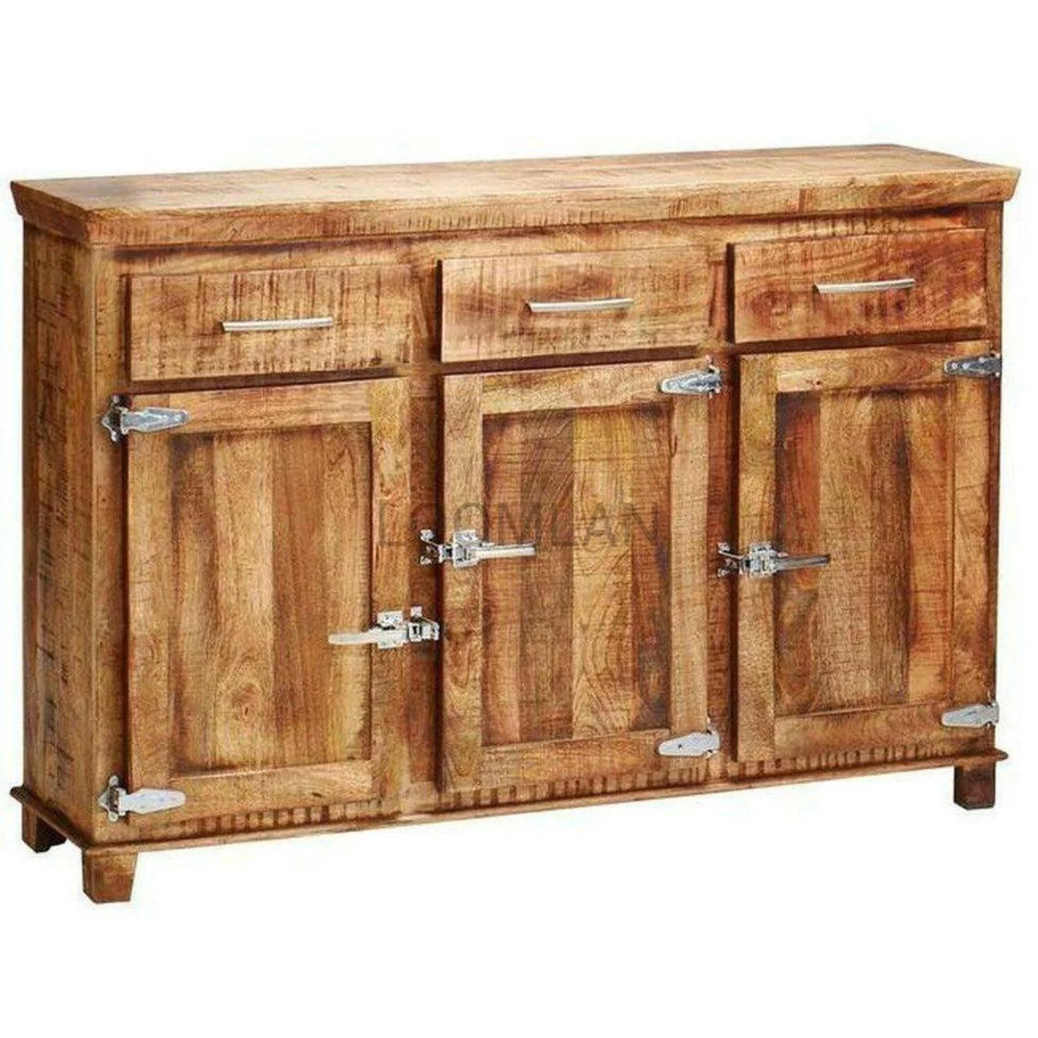 58 Reclaimed Wood Sideboard 3 Drawers 3 Doors Icebox Lock