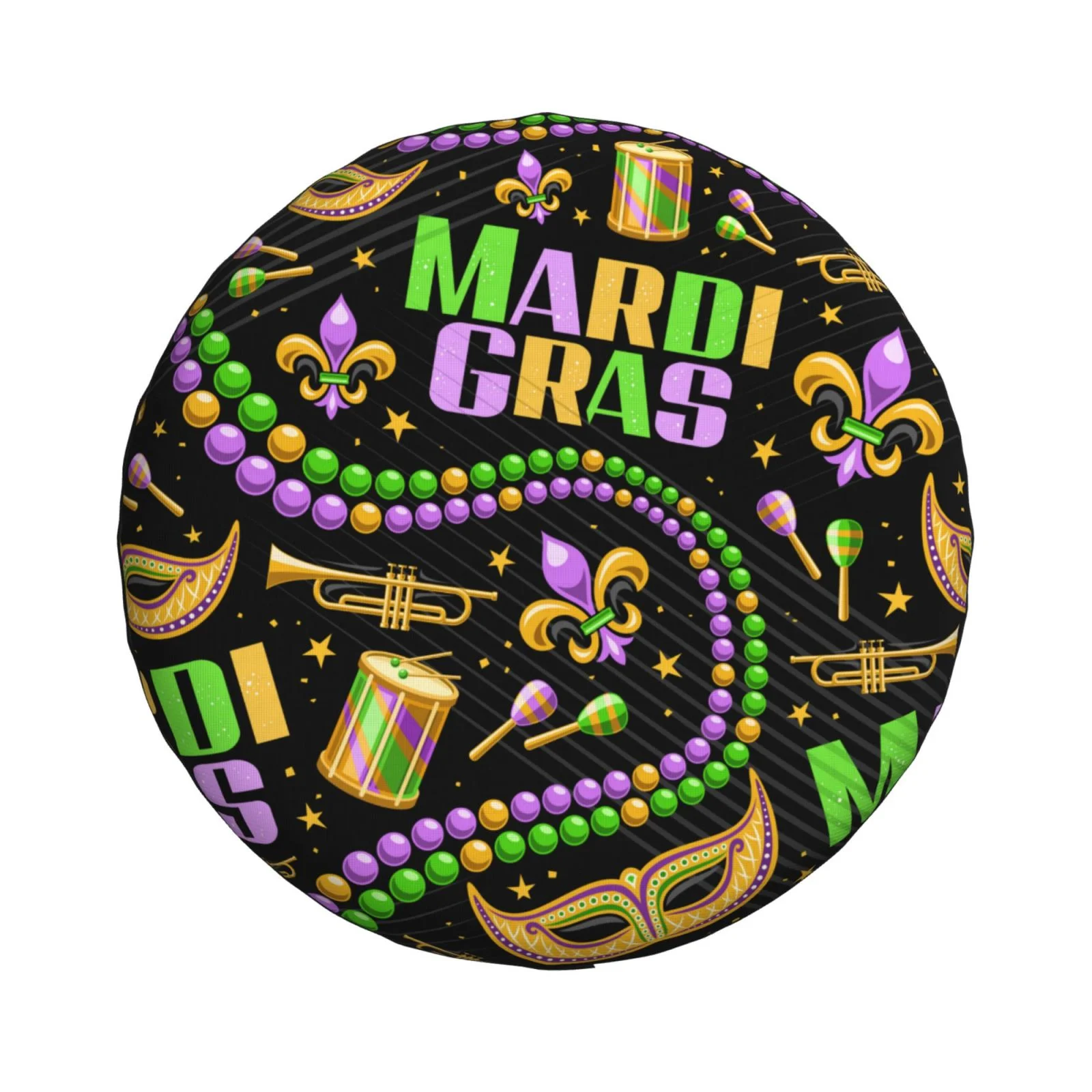 Easygdp Mardi Gras3 Wheel Sun Guard, Spare Tire Cover,Universal Trailer Suv Truck Camper Travel,Easy To Install And Remove -14 Inch