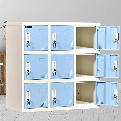 Metal Locker Office Storage Locker Home Steel Locker School Storage Organizer, Storage Cabinet for Kids Students Employee  (Blue)