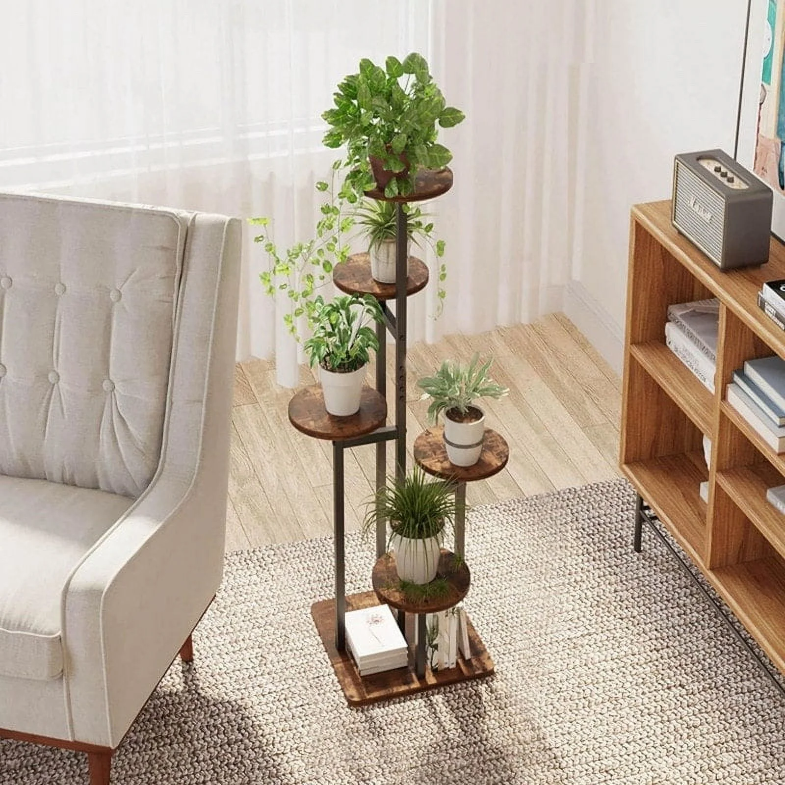 Round 5-Tier Plant Stand Indoor