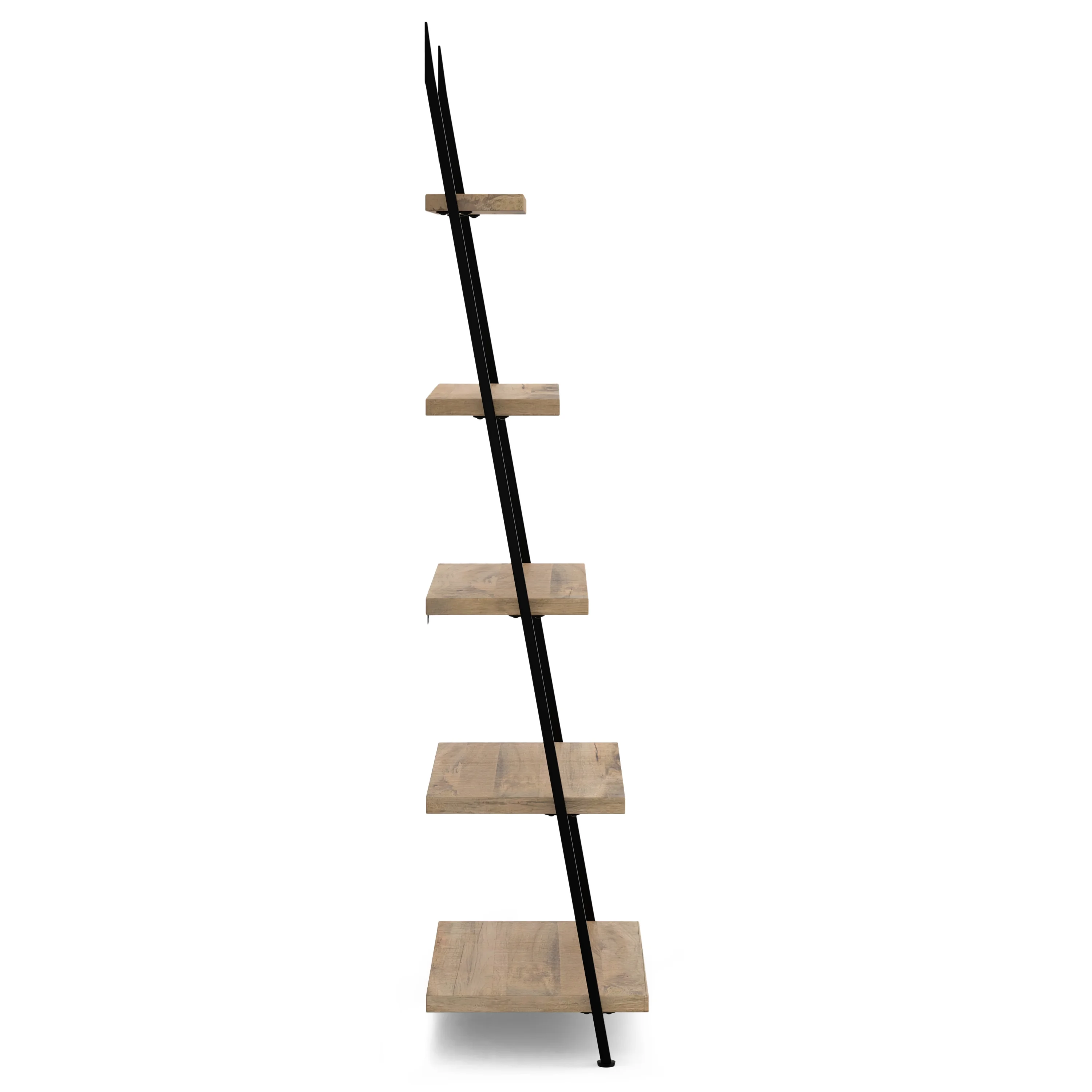 Simpli Home Trent SOLID MANGO WOOD and Metal 70 inch x 27 inch Rectangle Industrial Contemporary Ladder Shelf in Natural