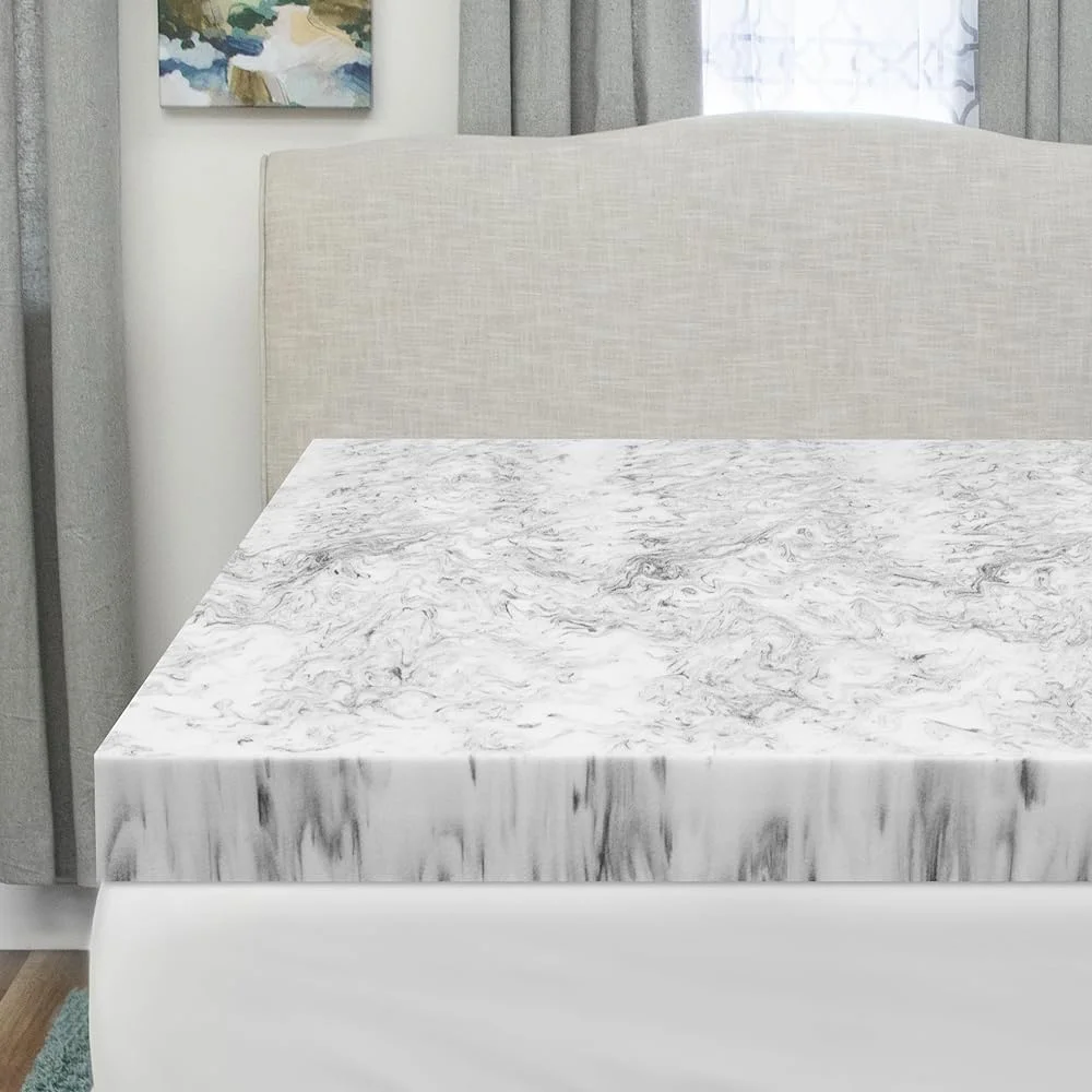 YPZBLDV 3-Inch Twin-XL Size Mattress Topper   Charcoal Infused Medium Plush Memory Foam Mattress Topper  CertiPUR- Certified    Twin-XL Size (80" L x 39" W x 3" H)