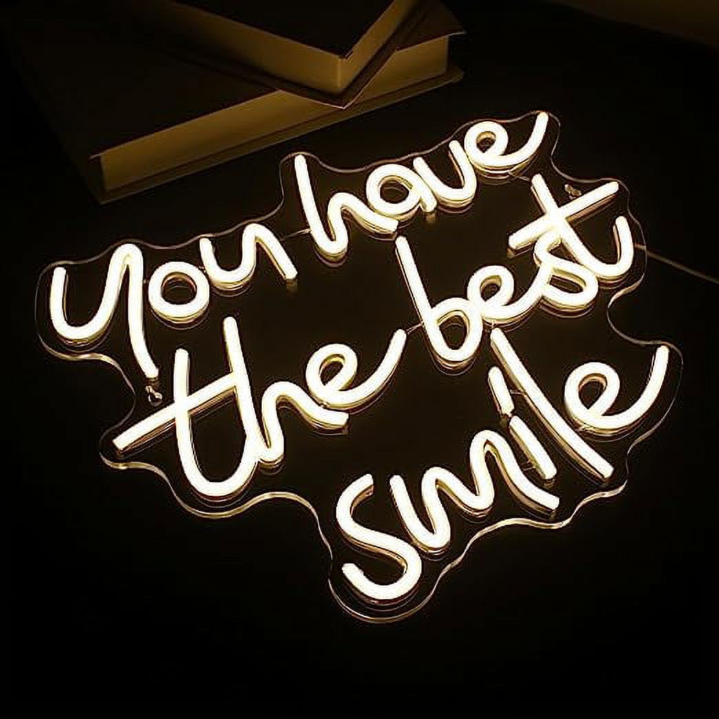WX&YH You HaveThe Best Smile LED Neon Light Signs USB Power for Bedroom Home Wedding Party Decoration