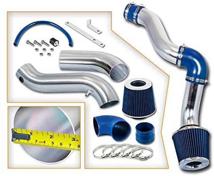 Rtunes Racing Cold Air Intake Kit + Filter Combo BLUE Compatible For 05-10 Chrysler 300 Touring/Limited 05-09 Dodge Magnum/Charger 3.5L V6