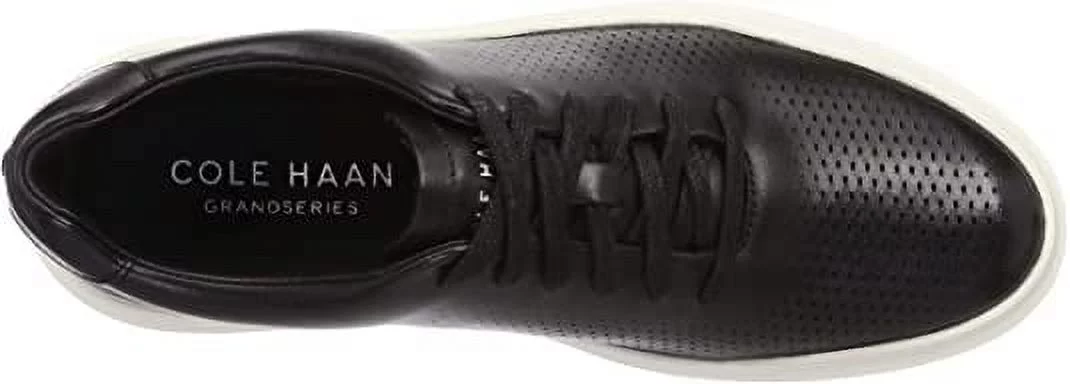 Cole Haan Grandpro Rally Laser Cut Black Leather Lace Up Sneaker-Wide