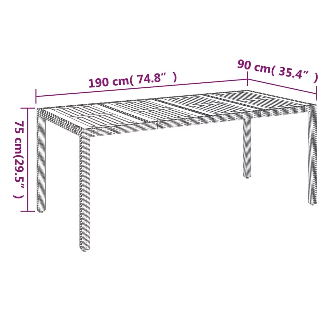 Anself Patio Table with Wooden Gray 74.8