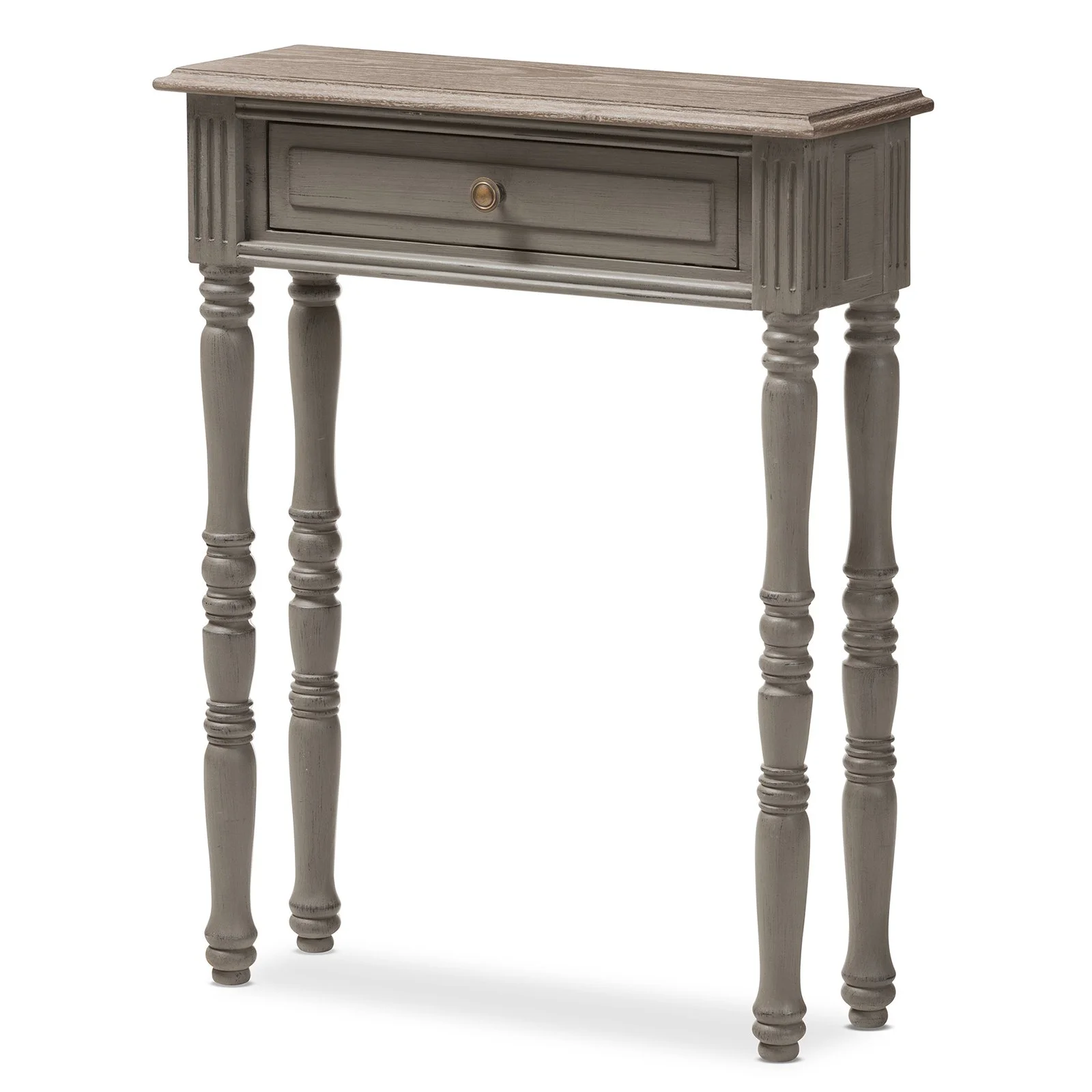 Baxton Studio Noemie 1 Drawer Console Table in Brown