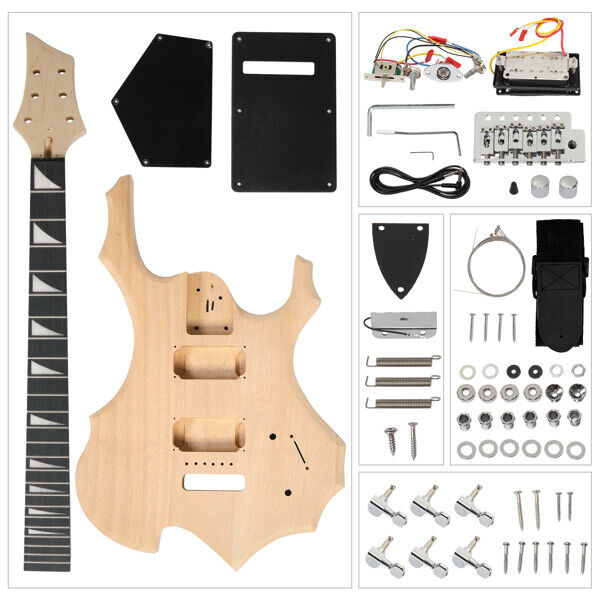 DIY Electric Guitar Kit: 6 String Flame Design with Mahogany Body and Maple Neck