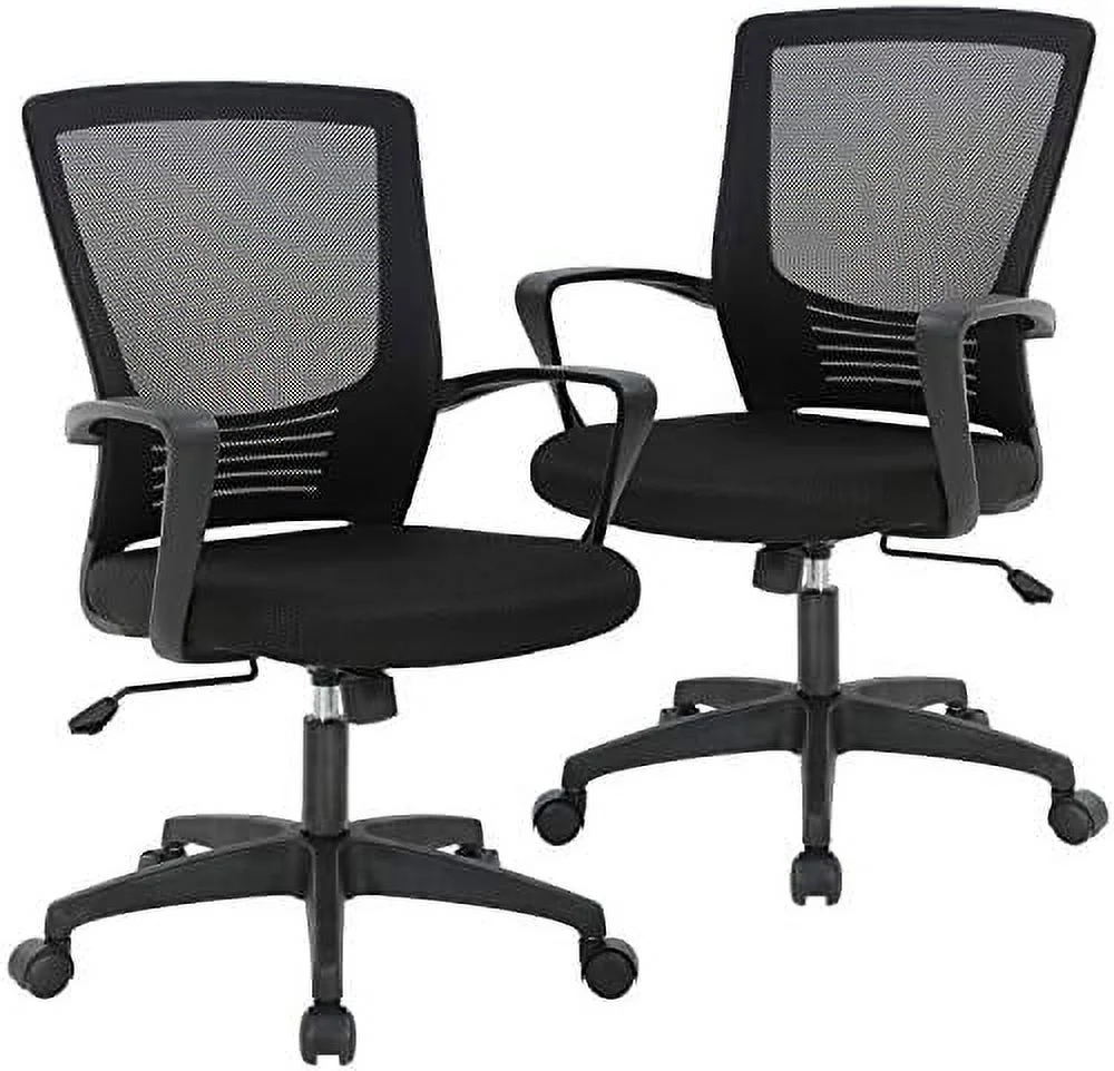 TJUNBOLIFE Office Chair Desk Chair Computer Chair Swivel Rolling Executive Lumbar Support Task Mesh Chair Metal Base for Women Men  2 Pack