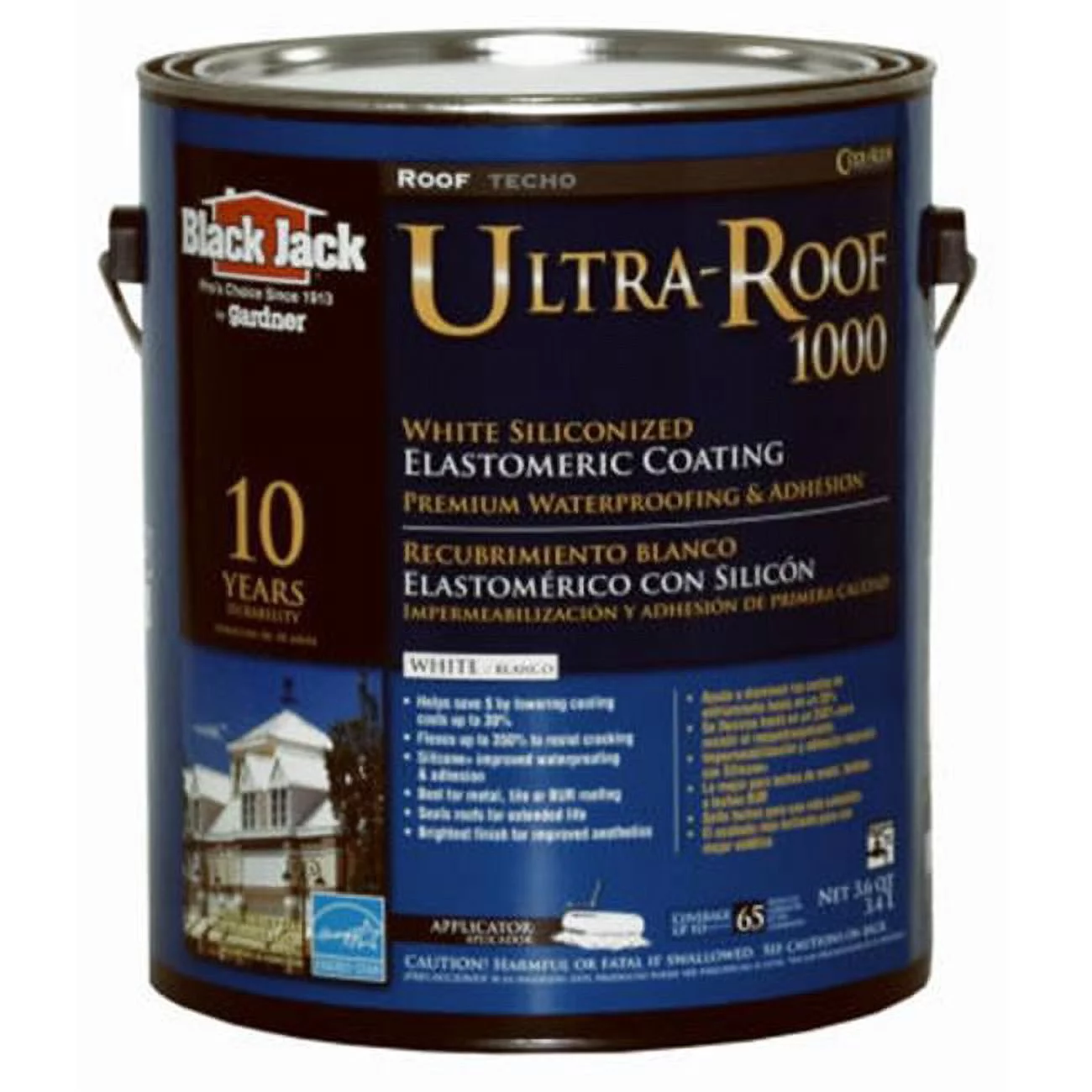 Gardner-Gibson 5530-1-20 Black Jack Ultra-Roof 1000 White Siliconized Elastomeric Roof Coating, 3.6 qt.