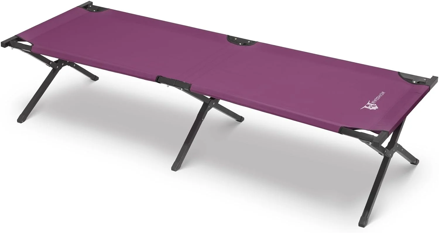 Portable Folding Camping For Adults, Hiking Bed & Cot With Bag, Load Up To 330 Lbs, Purple