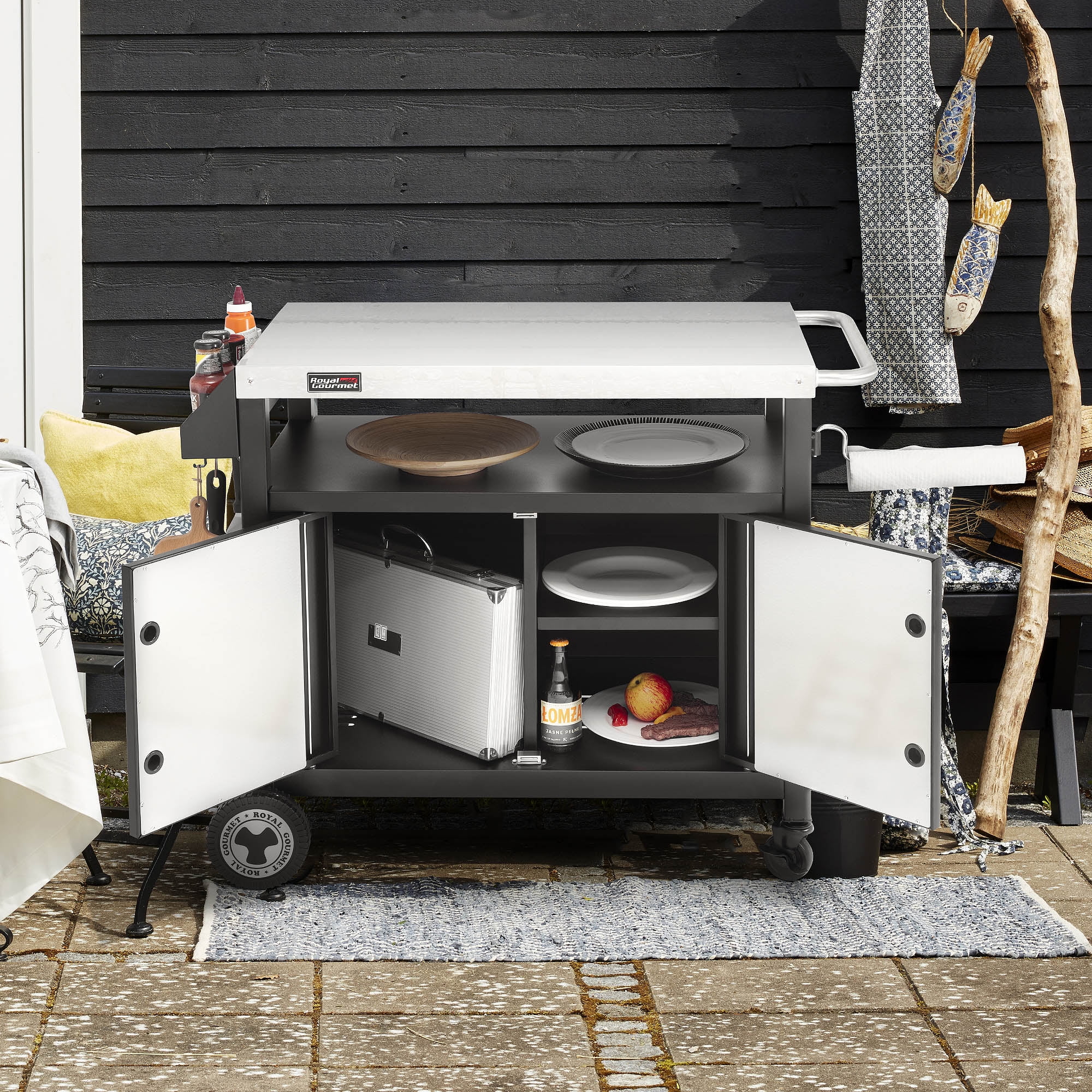 Royal Gourmet PC3403S Movable Kitchen Island Cart