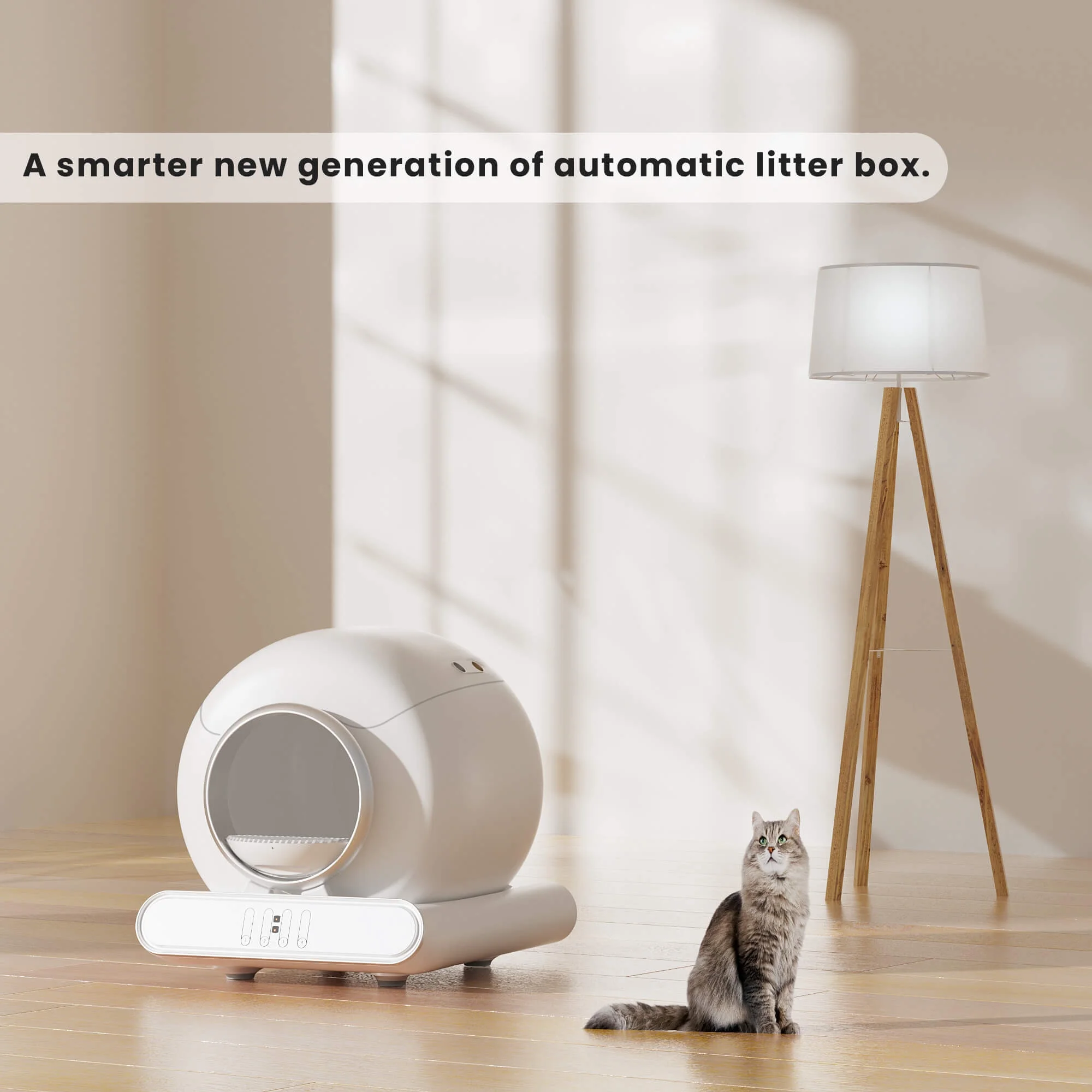 Next-Gen Intelligent Silent Automatic Self-Cleaning Litter Box | Smart Cat Litter Robot for 1-3 Cats Households | App Control