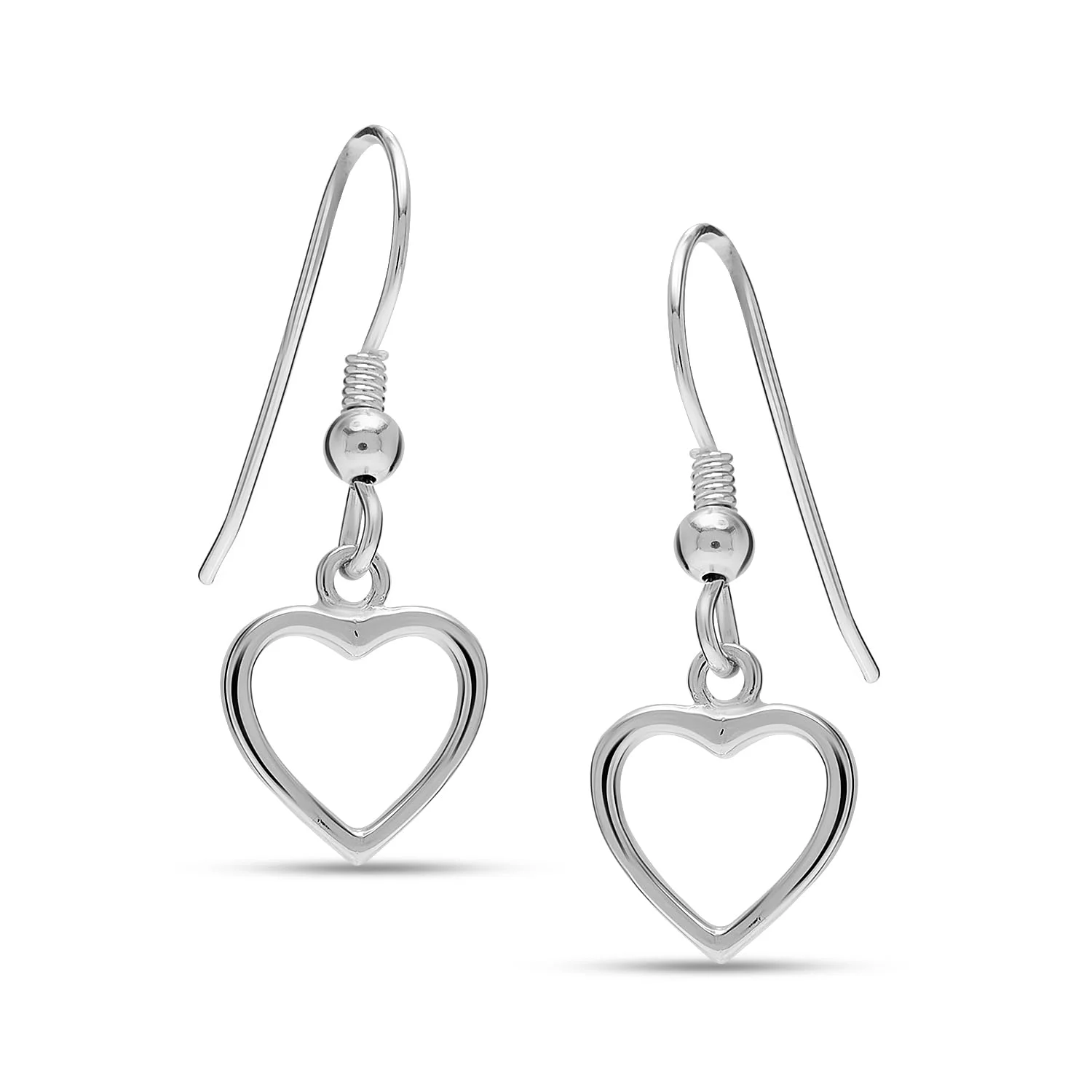 LeCalla 925 Sterling Silver Drop Dangle Earrings | French Wire Love Heart Drop Earring for Women 30 MM