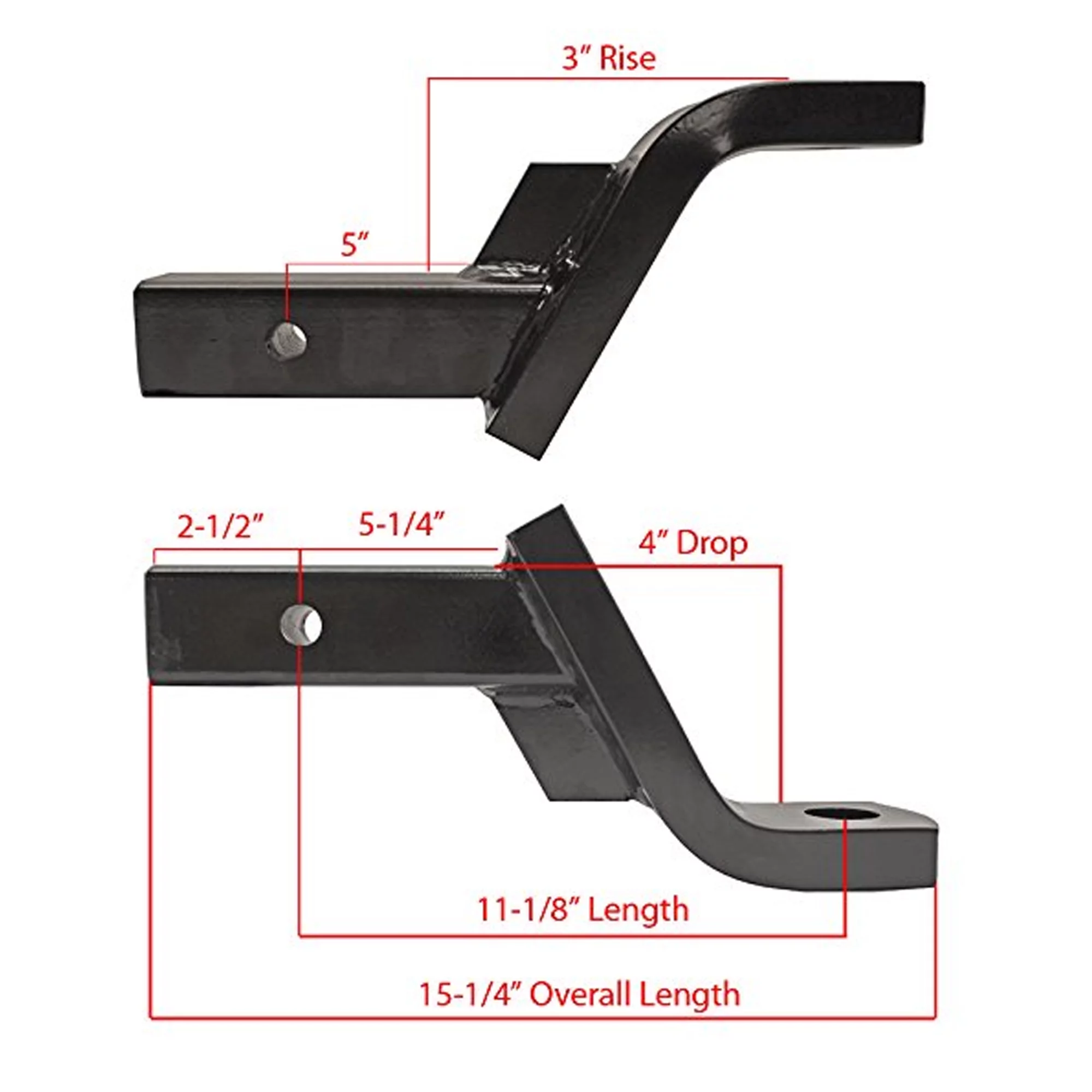 Rigid Hitch (HUB-3409) Heavy Duty Ball Mount For 2 Inch Receivers - 12,000 lbs. Tow Capacity - 4 inch Drop - 11-1/8 Inch Length - Made In U.S.A.
