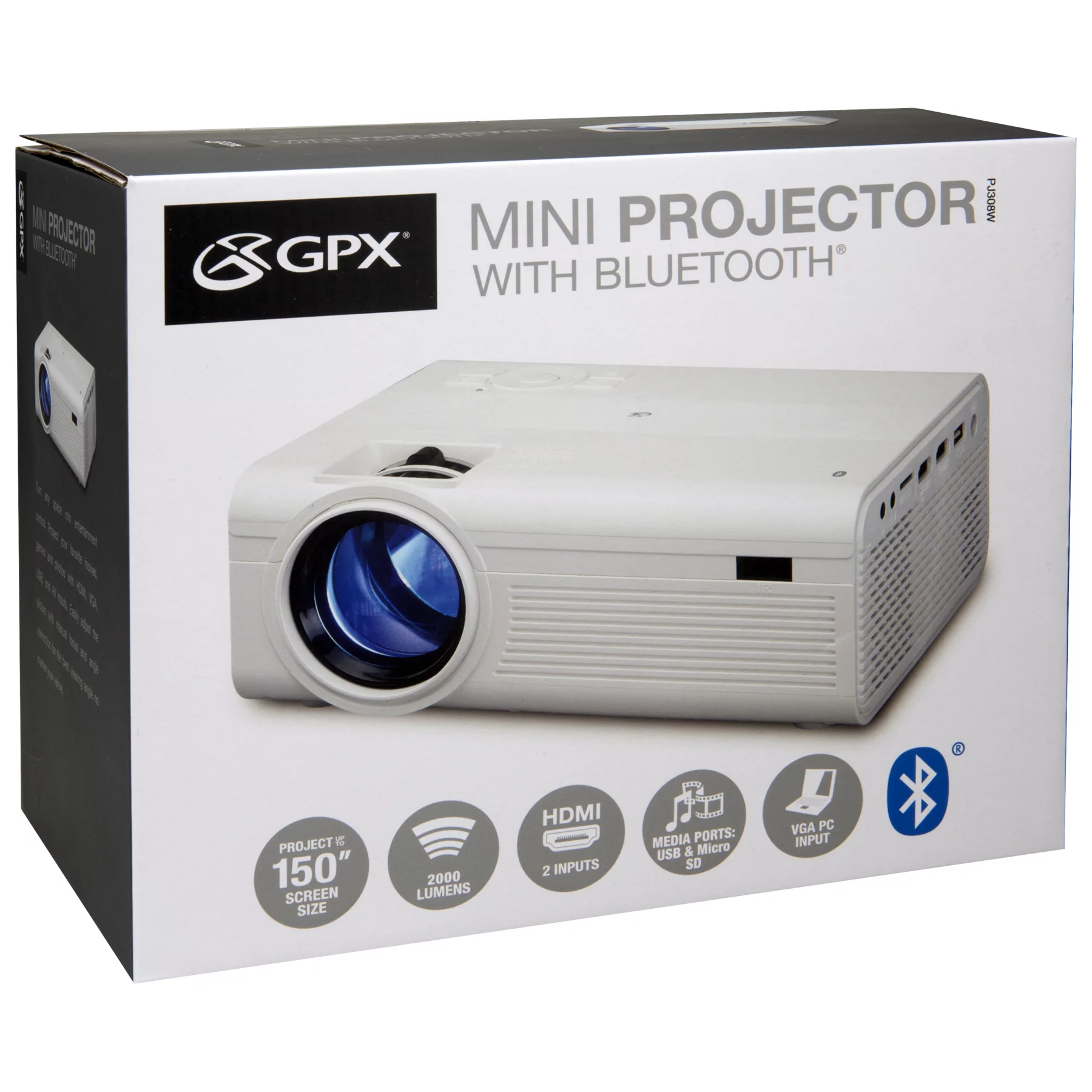 1080p USB Mini Projector in White