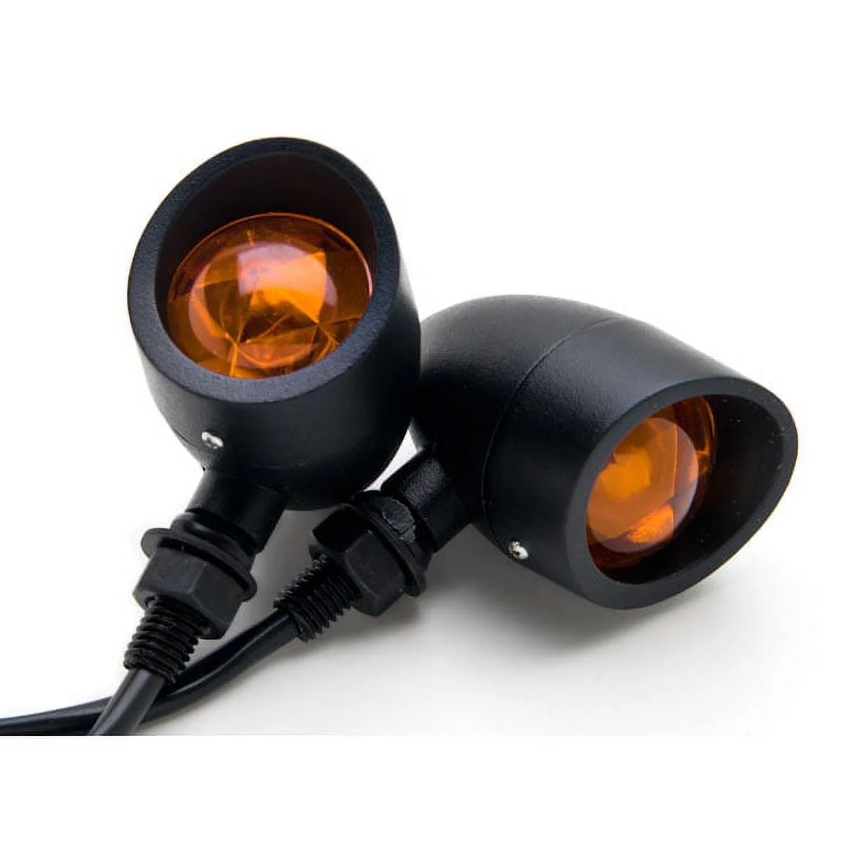 Krator Motorcycle 2 pcs Black Amber Turn Signals Lights Compatible with Kawasaki VN Vulcan Classic Nomad Drifter 1500