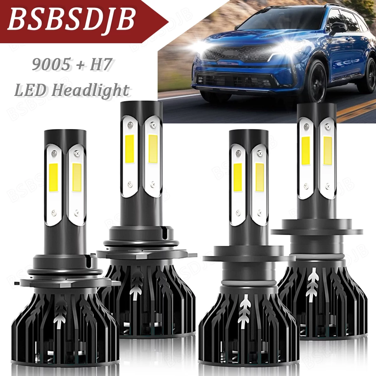 For Kia Optima Forte 2017-2018 -4x Front LED Headlight Bulbs High/Low Beam 6000K