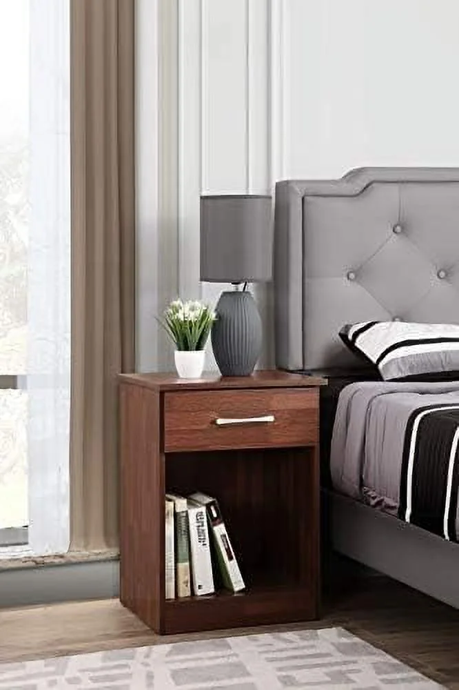 CHNBVC Glory  Lindsey 1 Drawer  Nightstand in Sandle Wood