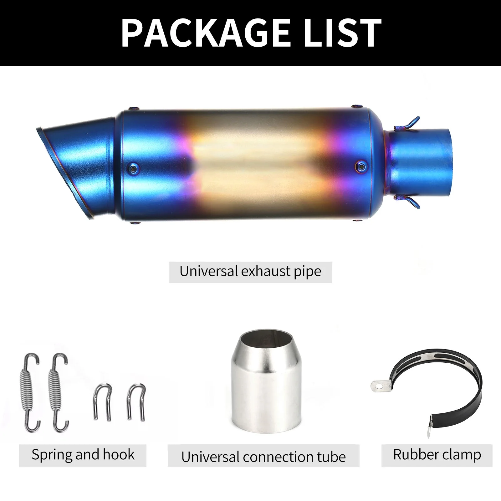 Motorcycle exhaust pipe,Muffler Fit Atv Tail Refit Muffler 38-51mm Universal Buzhi Pipe 38-51mm Qisuo 38-51mm Pipe Papapi Dsfen