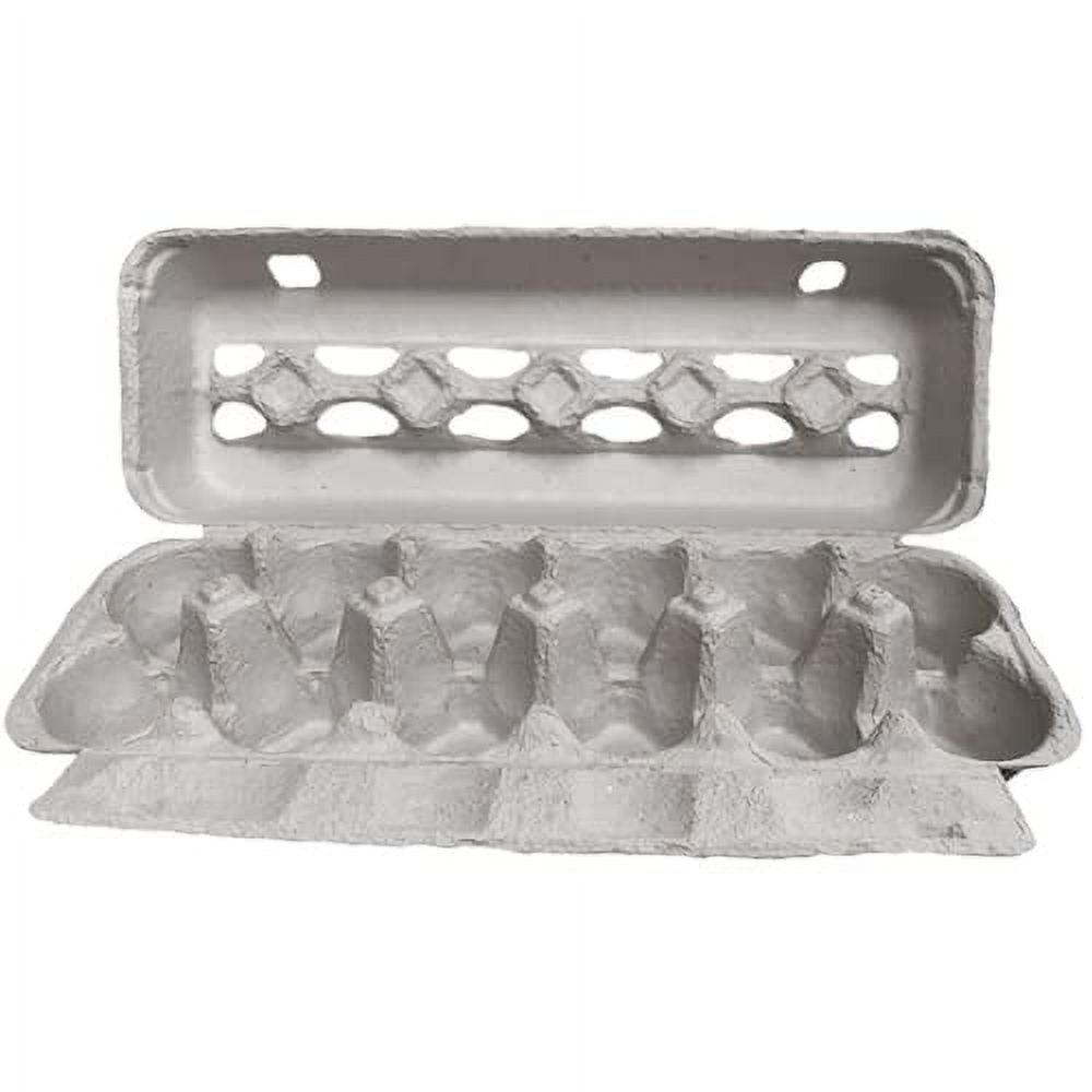 Blank 12-Egg Jumbo Paper Pulp Egg Cartons Bulk (125 Pack)