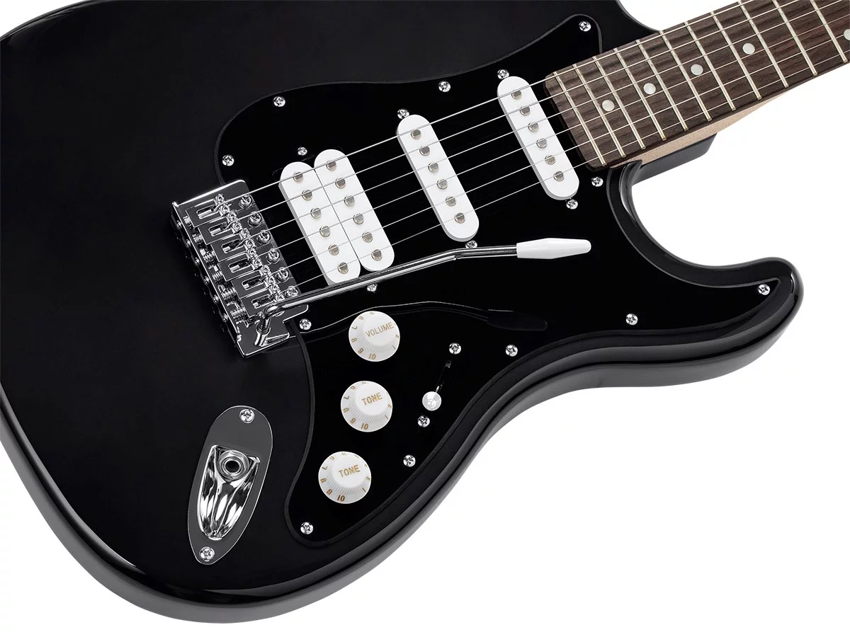 Monoprice Indio Cali Classic HSS Electric Guitar - Black, With Gig Bag