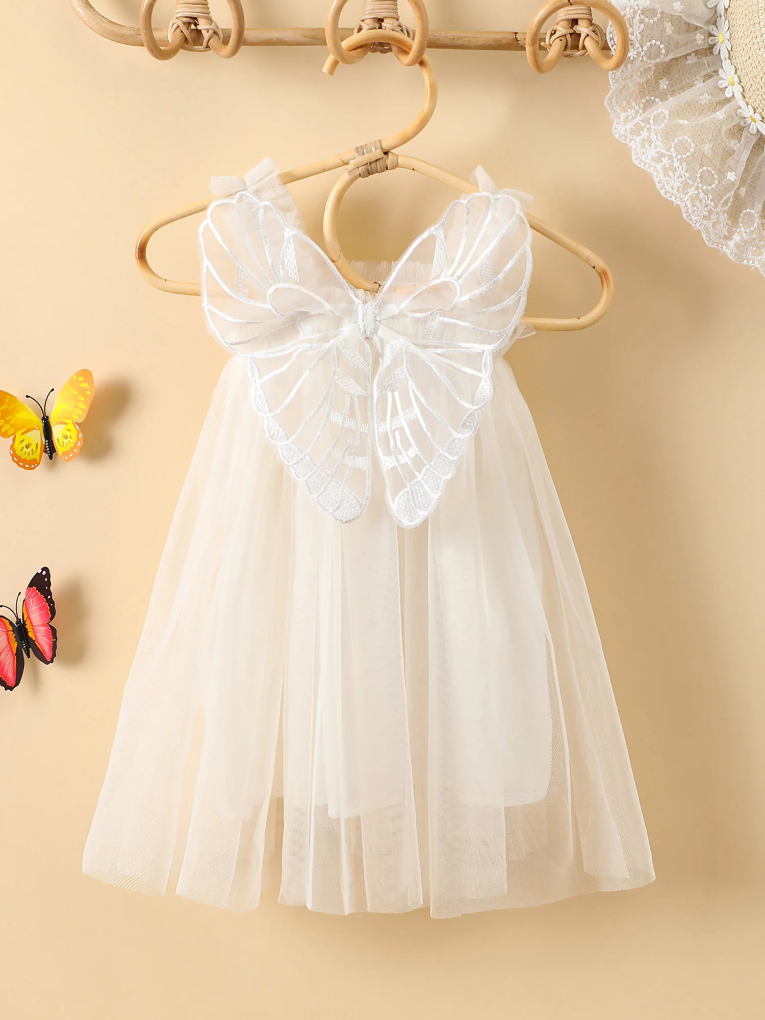 Peyakidsaa Toddler Baby Girls Butterfly Wings Fairy Tutu Dress Costume Party Princess Dress 1-4 Years