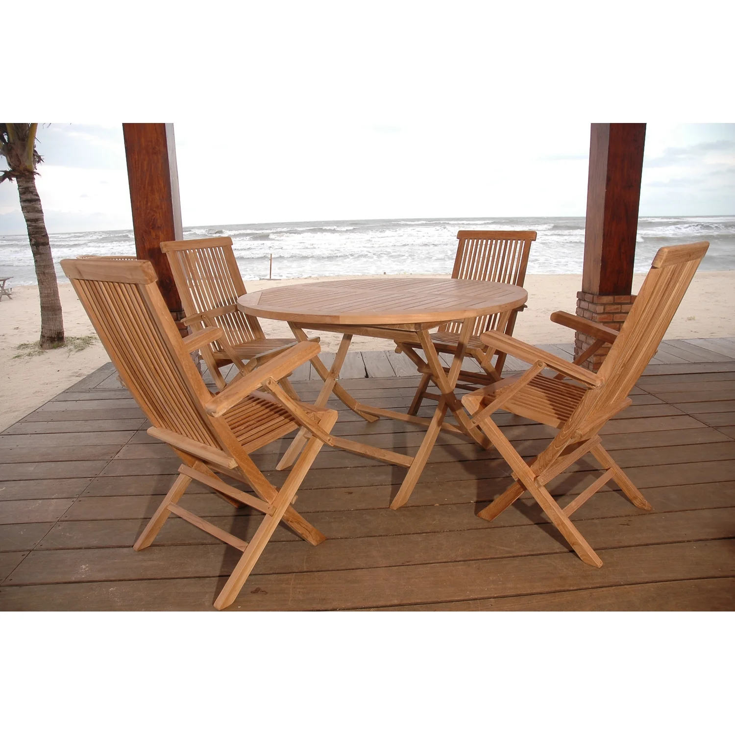 Maykoosh Bahama Antique Folding Armchair 5-Pieces Dining Set