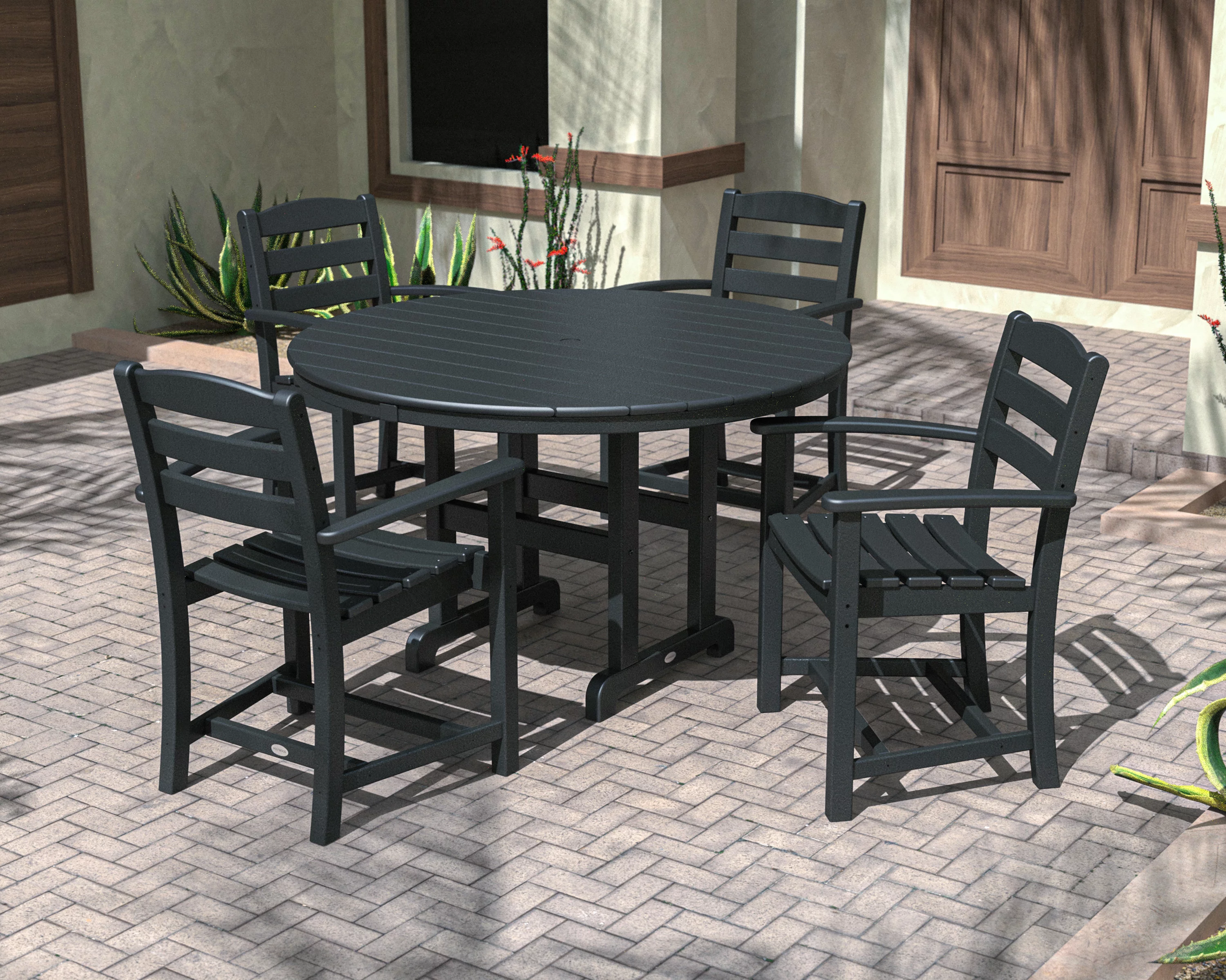 POLYWOOD La Casa Café 5-Piece Dining Set in Black