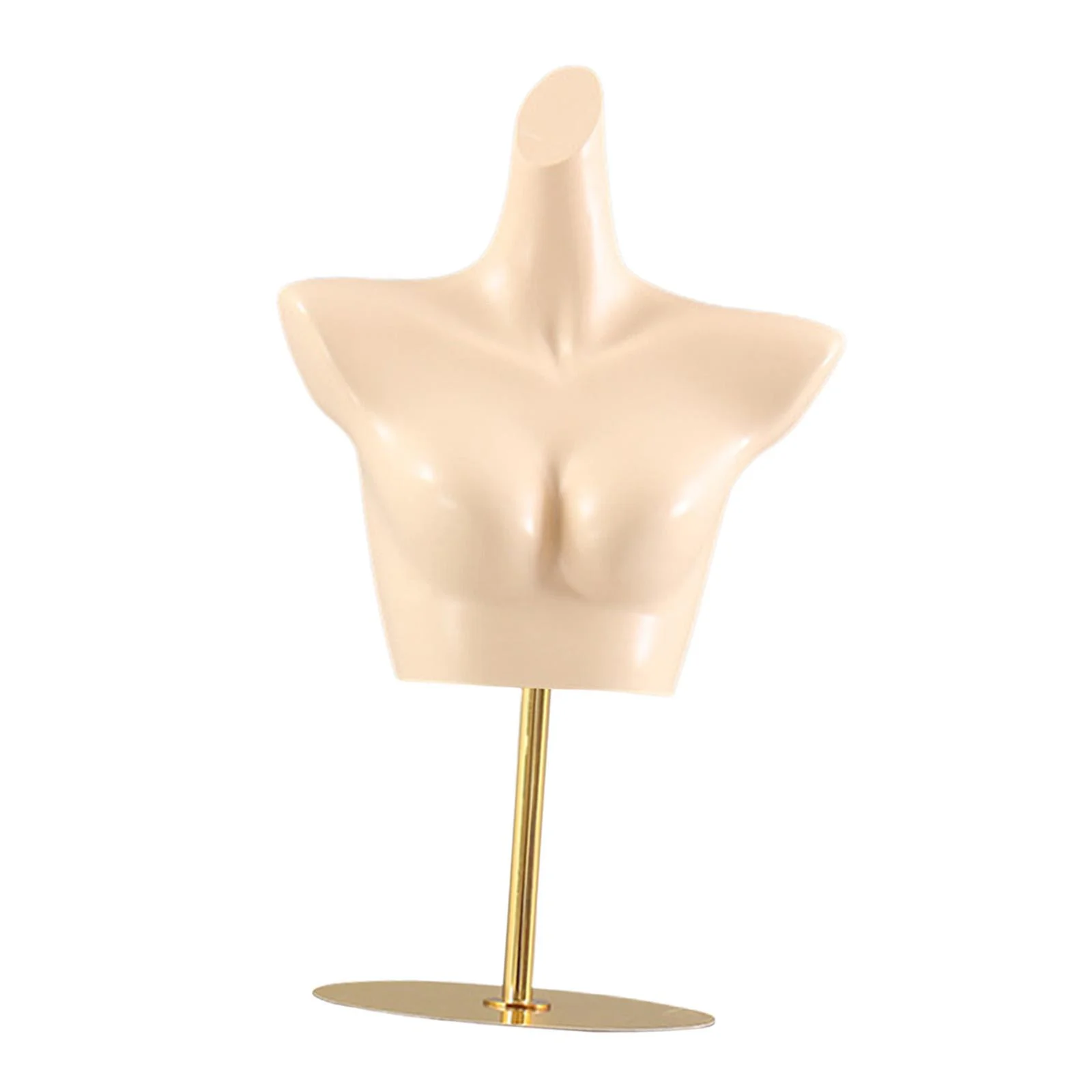 Abbraccia Female Mannequin Torso Bra Display Mannequin Manikin Underwear Display Stand Women Body Form for Countertop Show Retail Store Skin Gold Stand