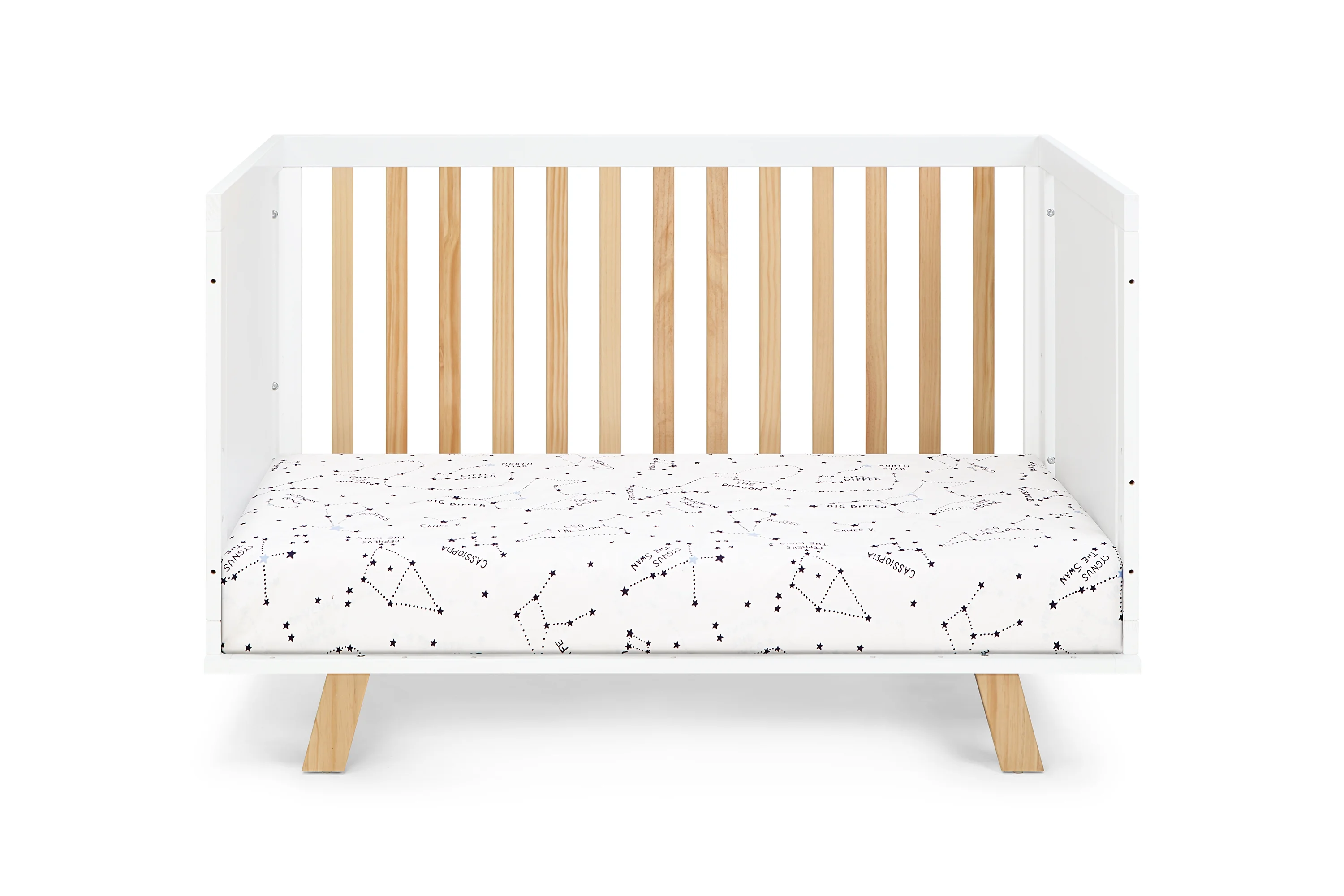Homiyad 3-In-1 Convertible Island Crib White/Natural